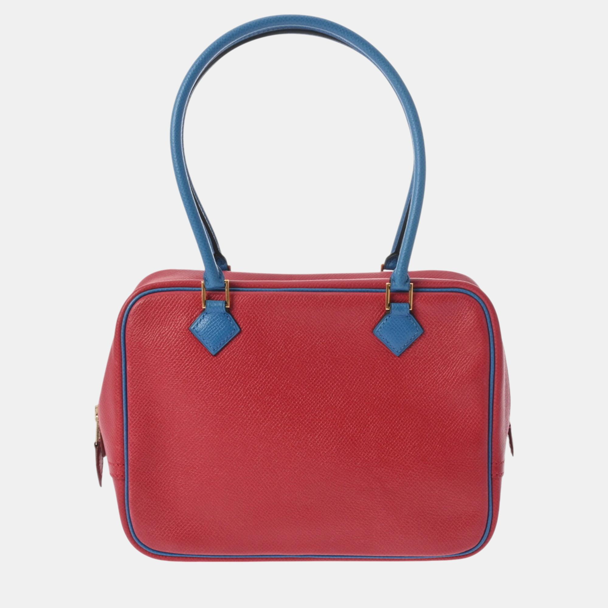 

Hermes Plume Rouge Bif/Blue Couchebel handbag