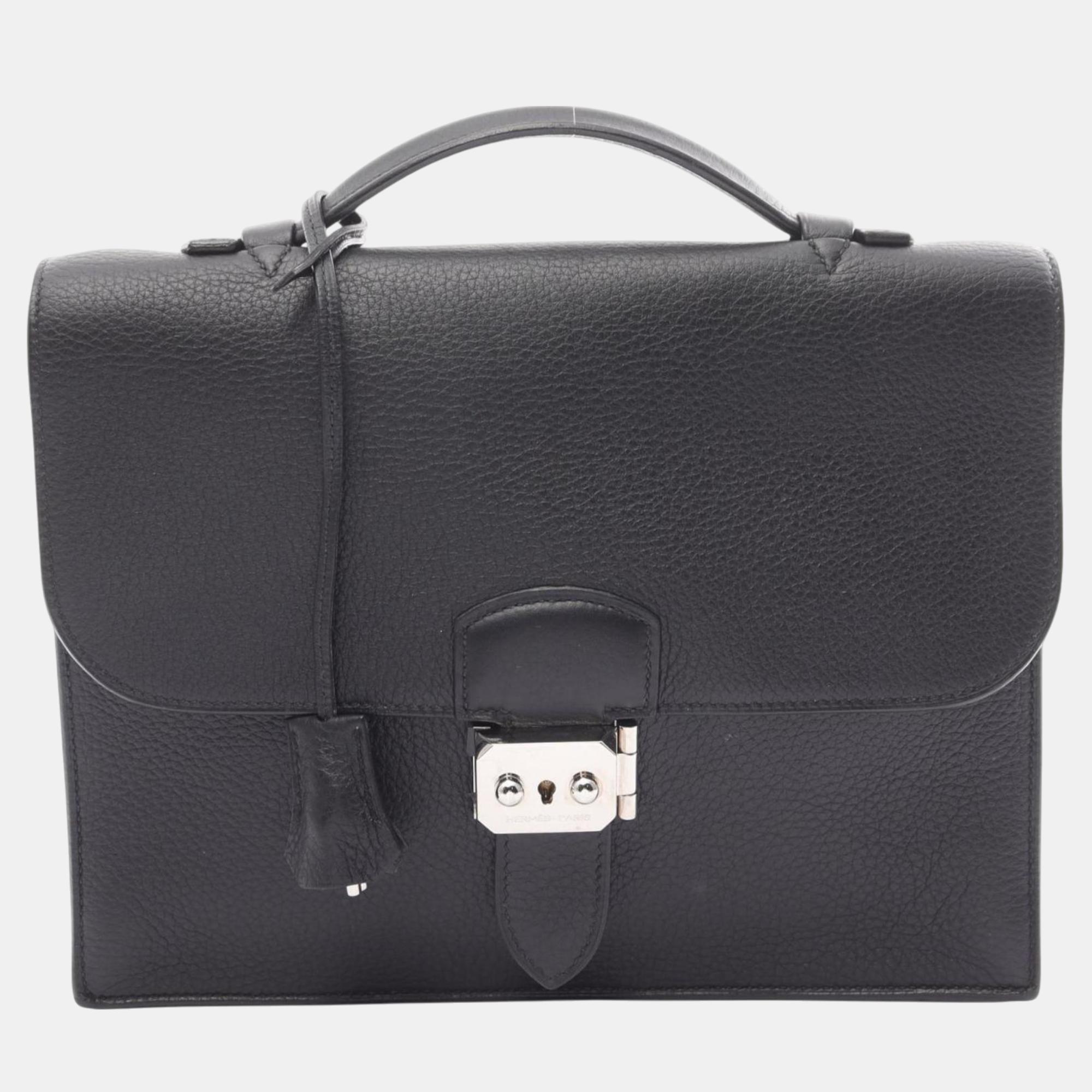 

Hermes Taurillon Clece Black Sac a Depeche 27 Bag