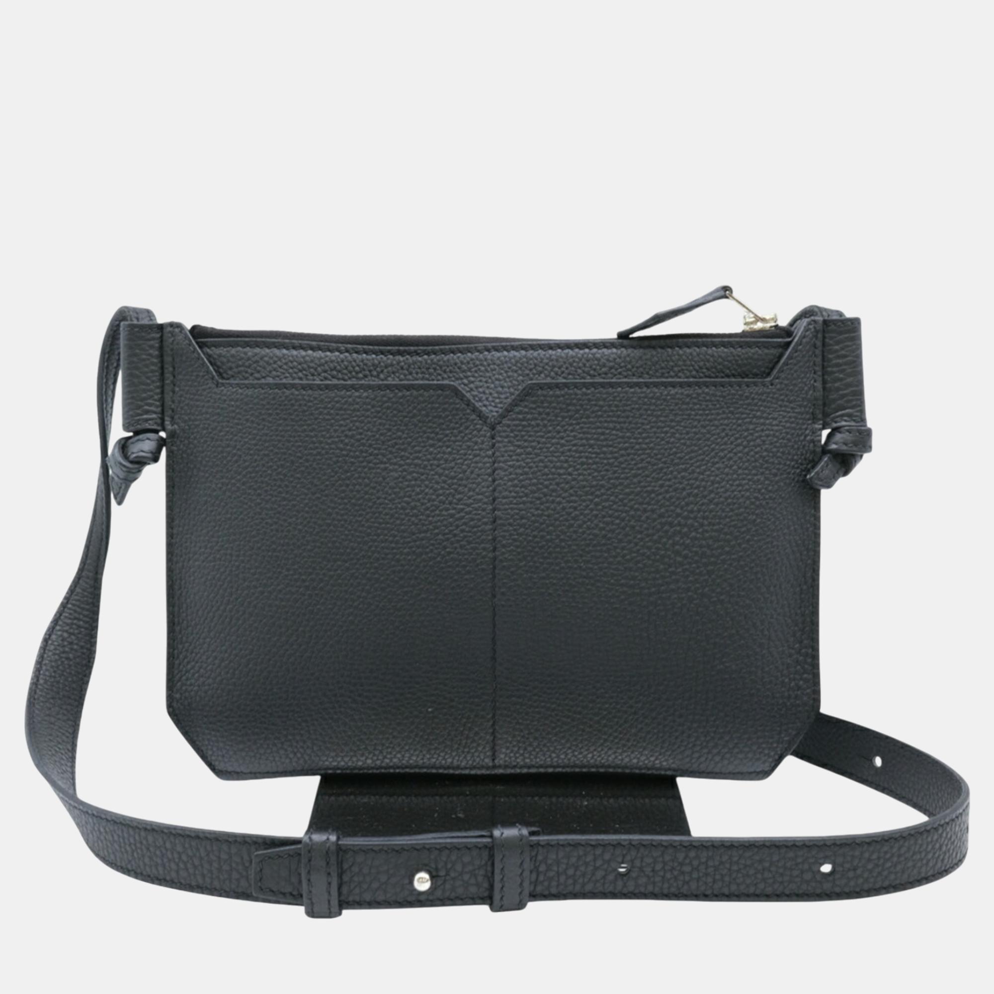 

Hermes Togo Leather Black Ultrapla 24 Shoulder Sling Bag