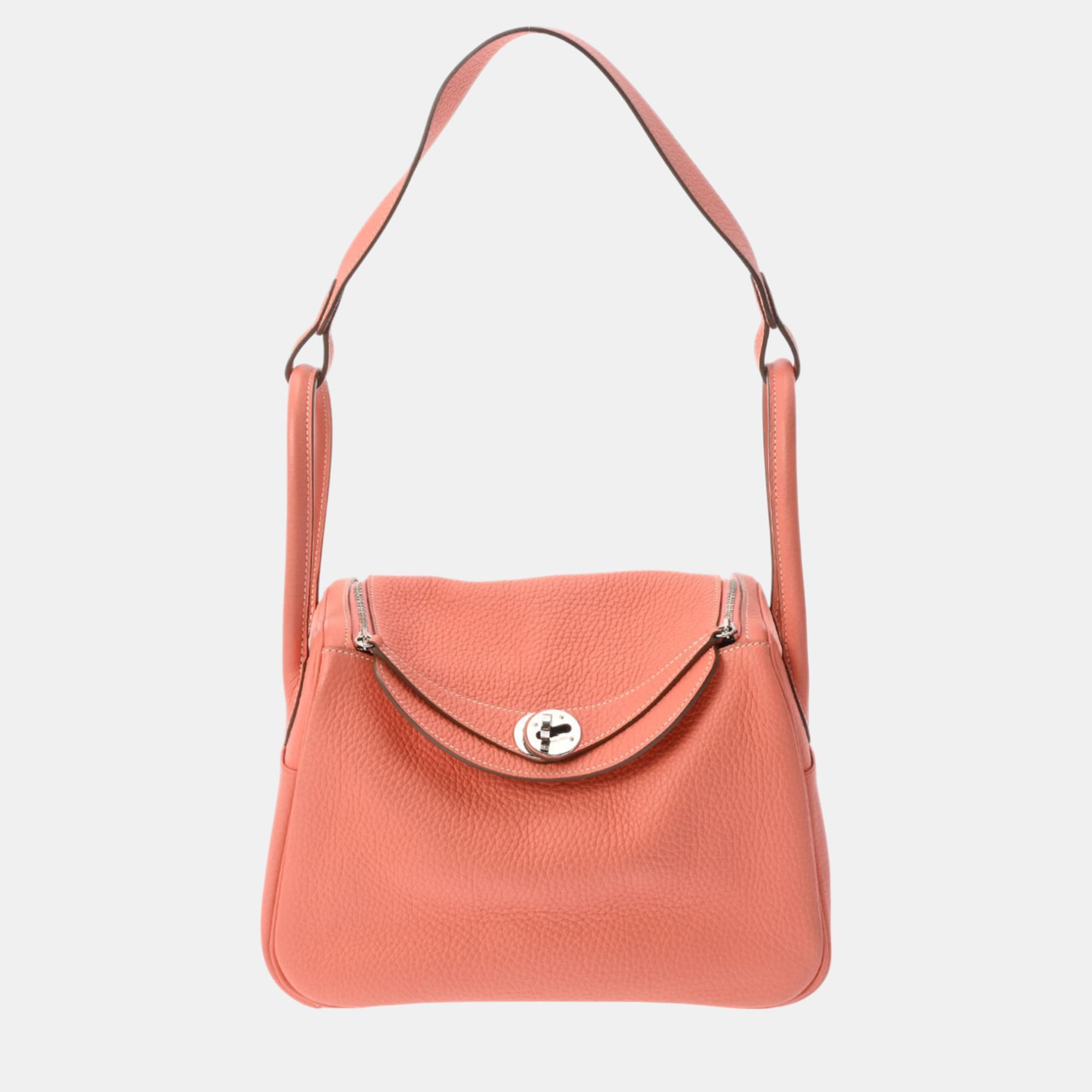 

Hermes Lindy 26 Crevette Taurillon Clece bag, Orange