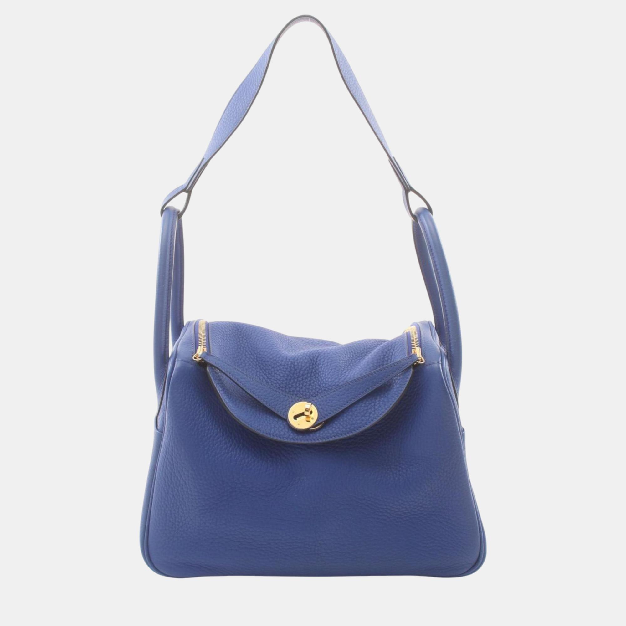 

Hermes Blue Electric Taurillon Clece Lindy 30 Shoulder Bag