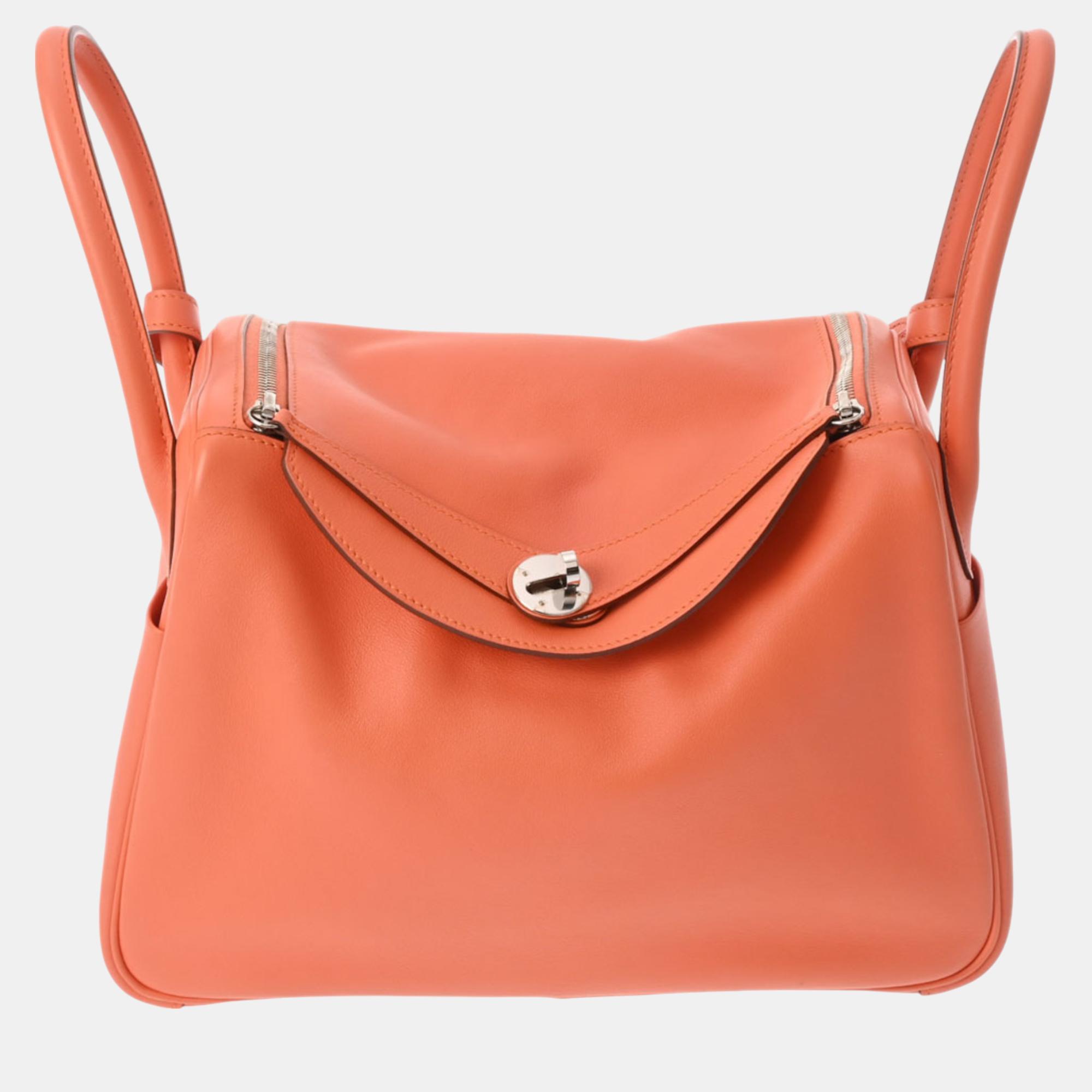 

Hermes Mango Swift leather Lindy 30 shoulder bag, Orange