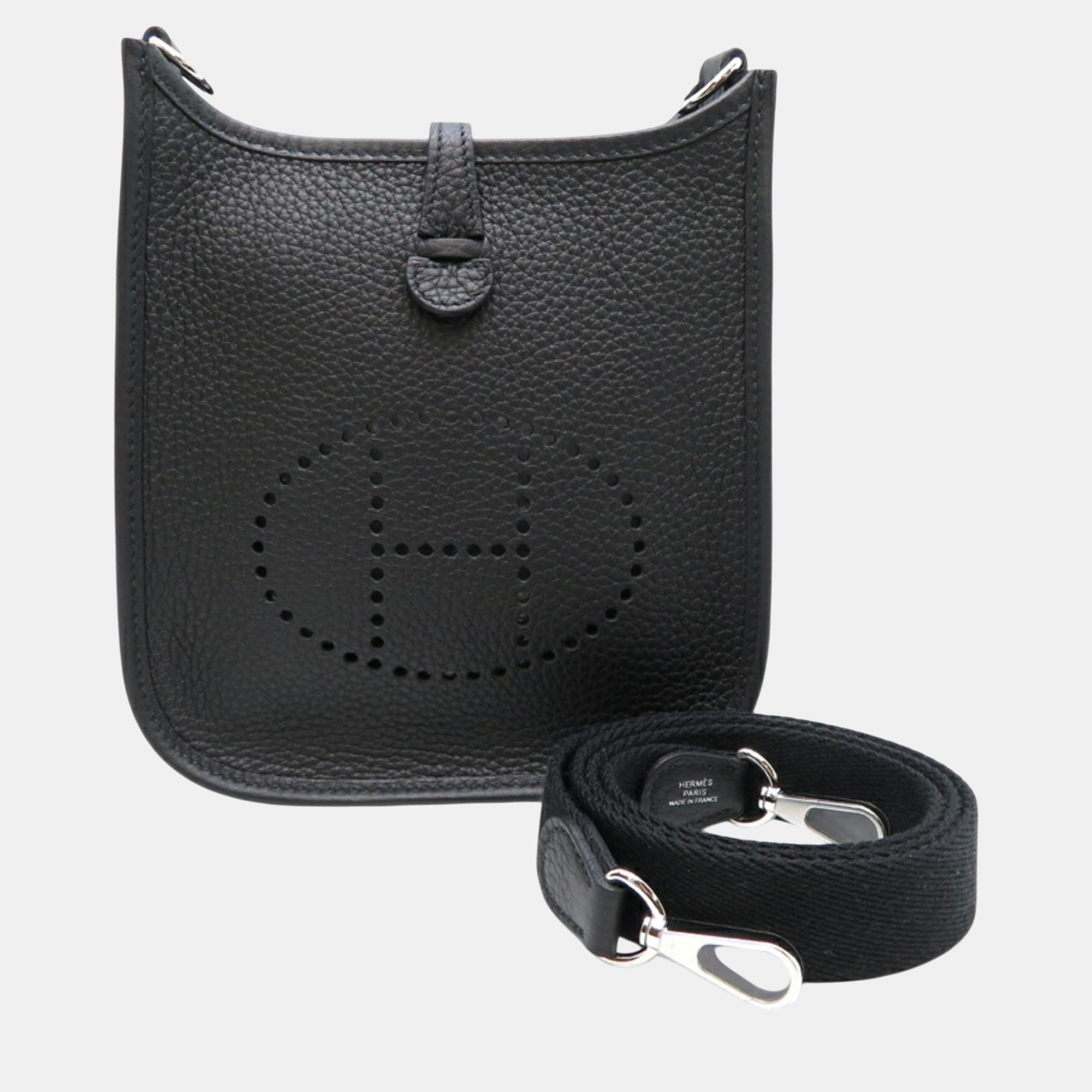 

Hermes Taurillon Clece Noir (black) Evelyn TPM Amazon shoulder bag