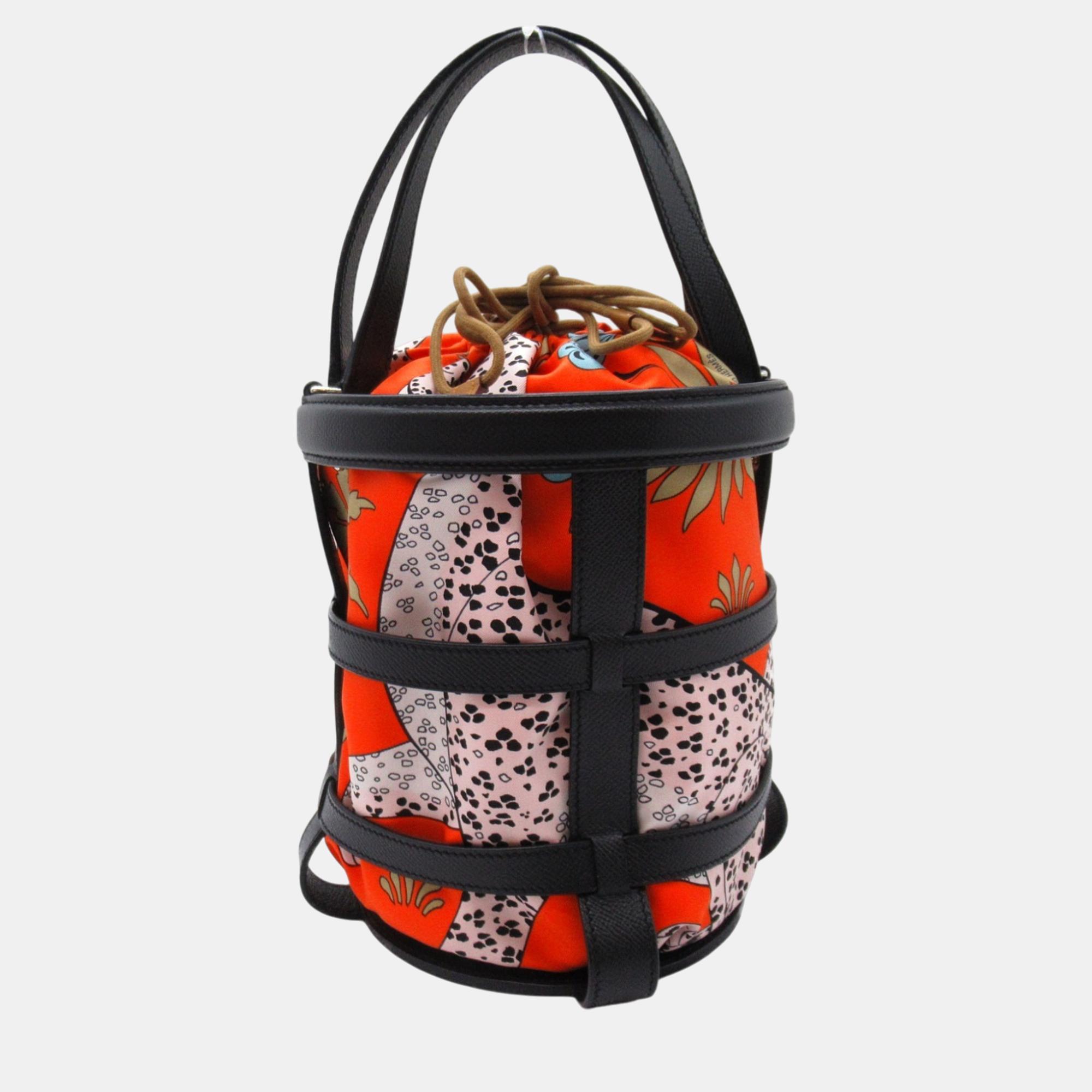 

Hermes leather Epsom silk orange black Musardine handbag, Multicolor