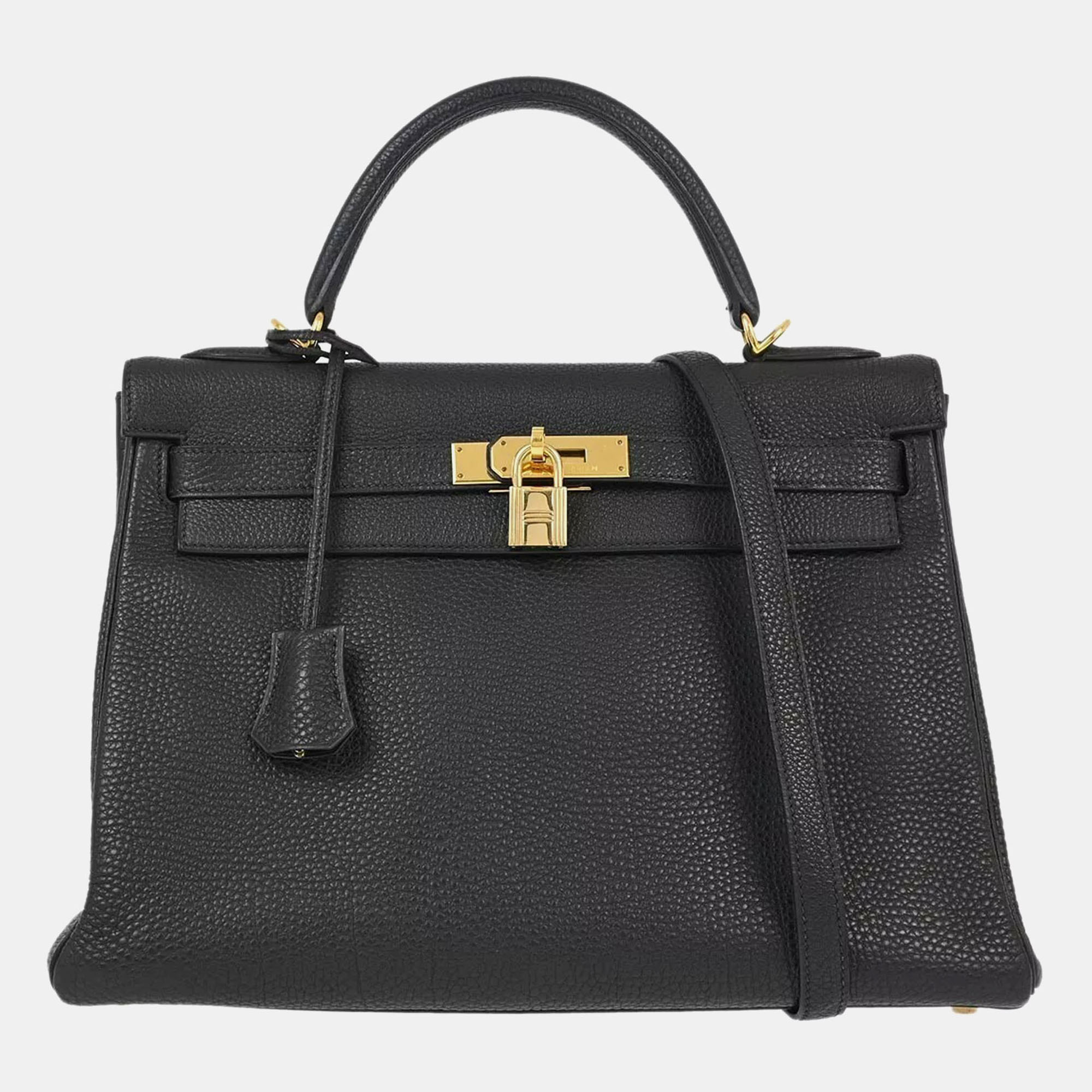 

Hermes Black Togo Kelly 32 Retourne Handbag