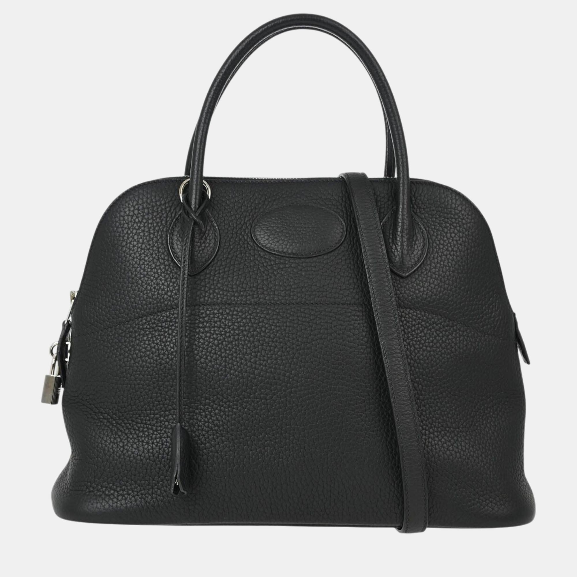 

Hermes Black Taurillon Clemence Bolide 31 Handbag