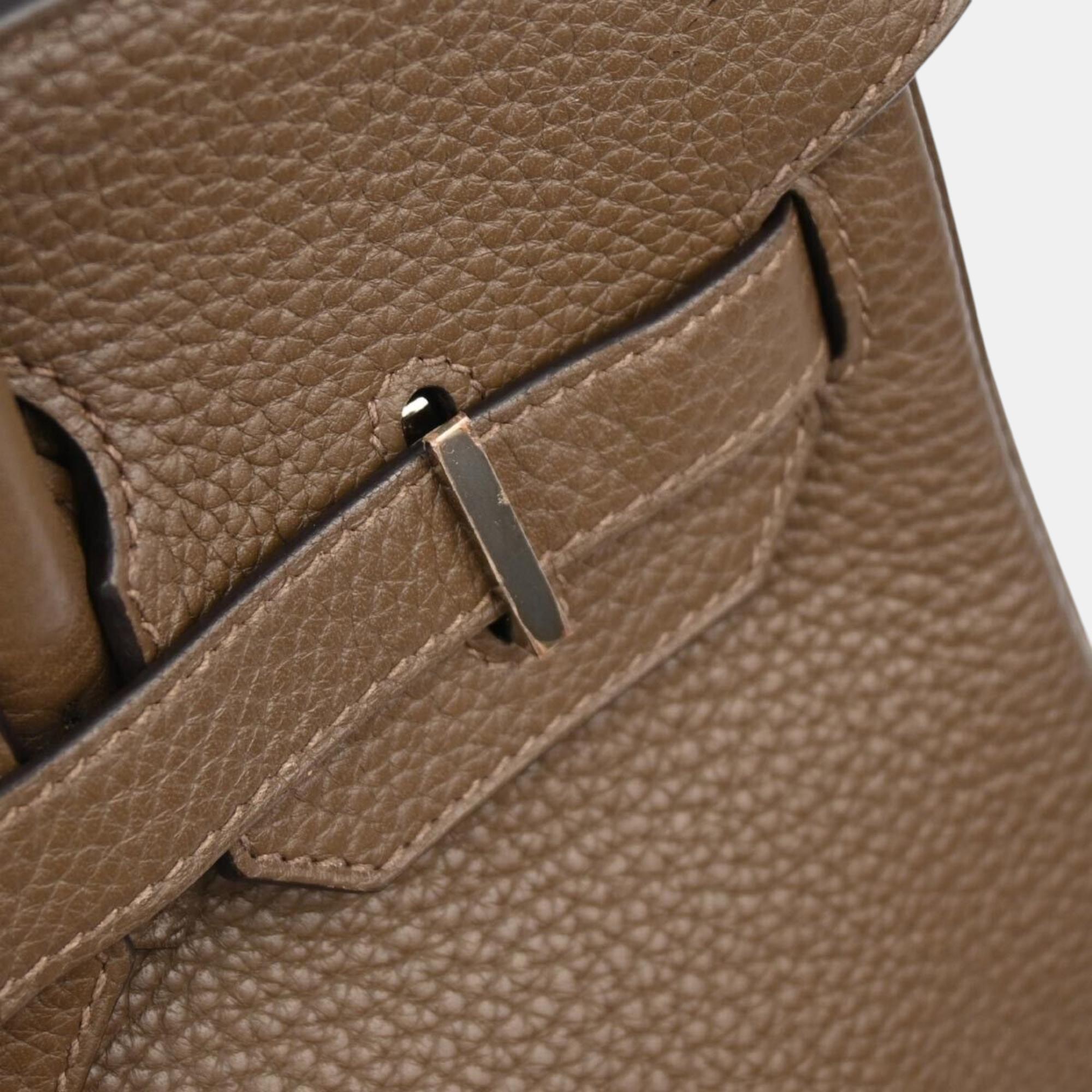 Hermes Taupe Taurillon Clemence Birkin 30 Handbag 