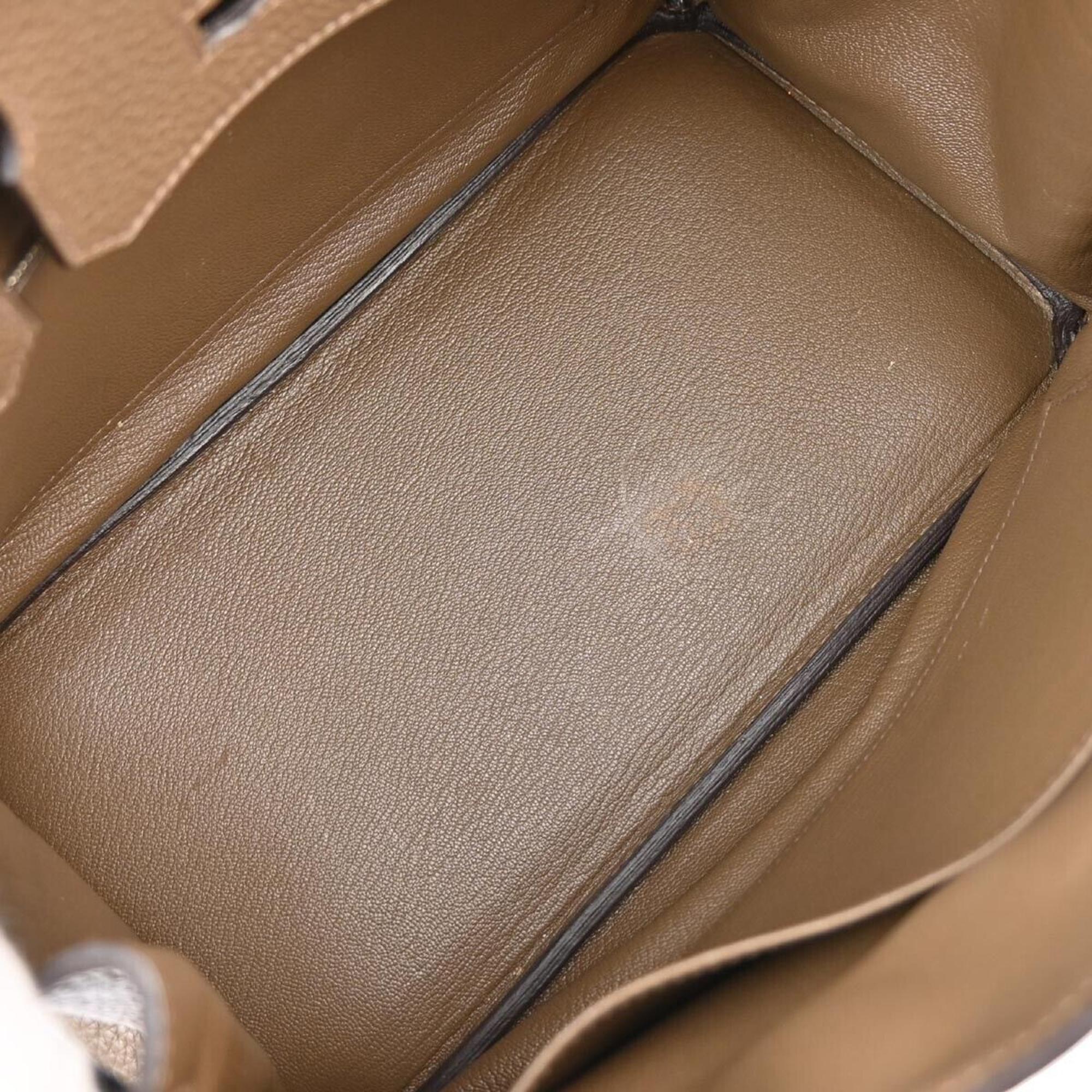 Hermes Taupe Taurillon Clemence Birkin 30 Handbag 