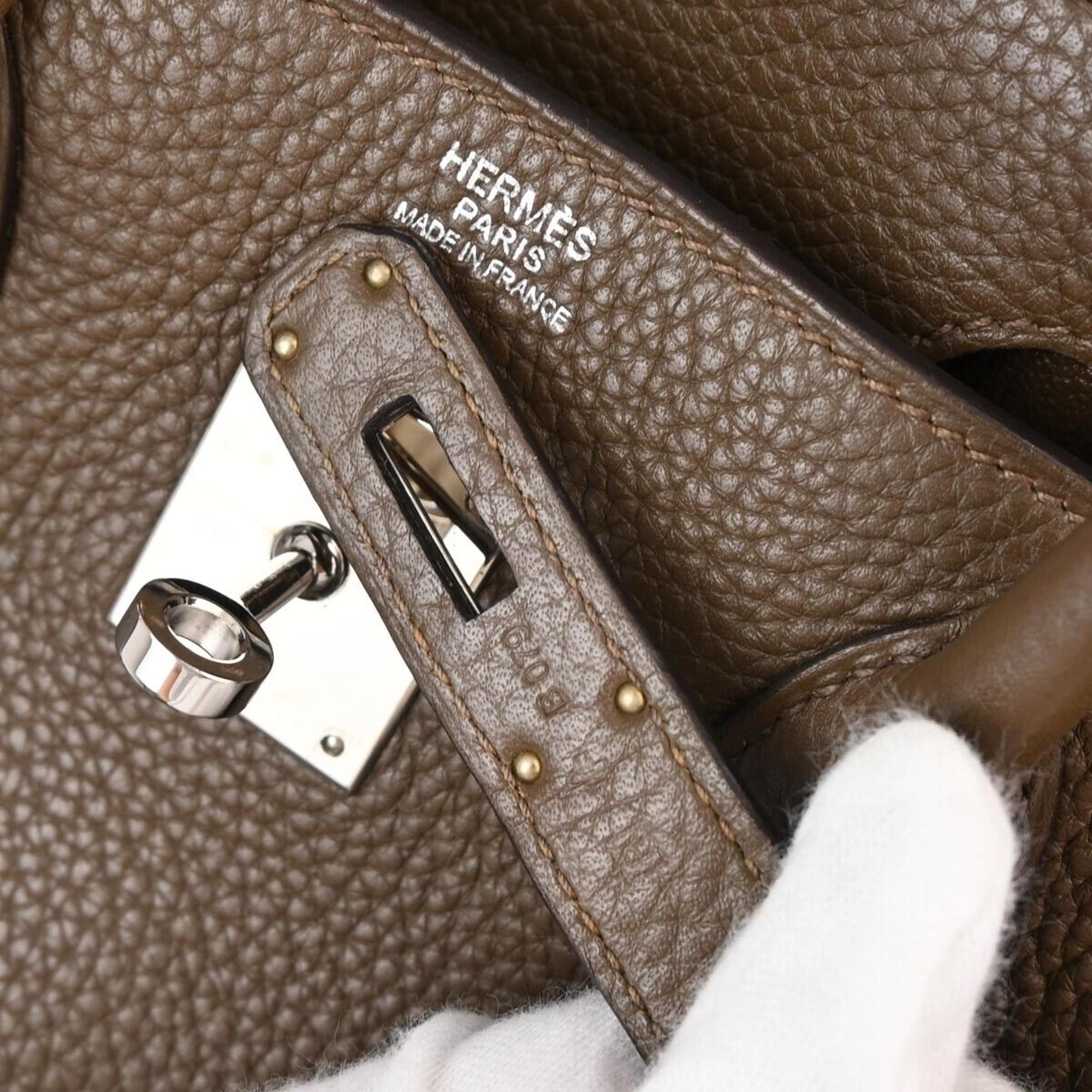 Hermes Taupe Taurillon Clemence Birkin 30 Handbag 