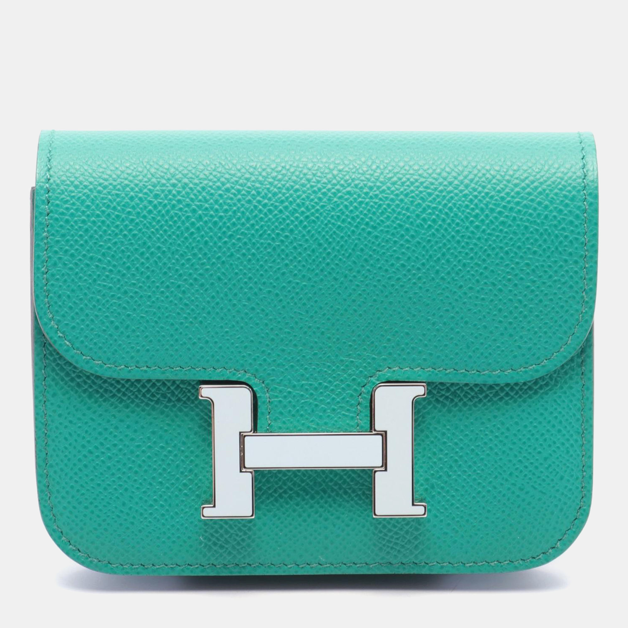 

Hermes Constance Slim Mint Bifold Wallet Green Leather