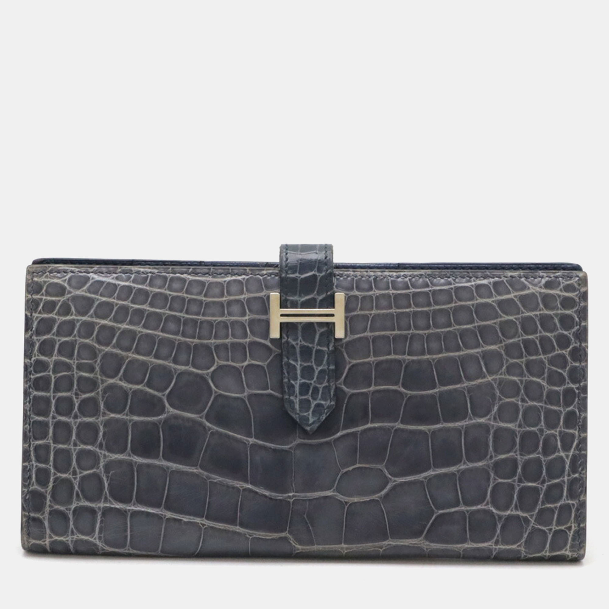 

Hermes Alligator Bearn Souffle Wallet, Navy blue