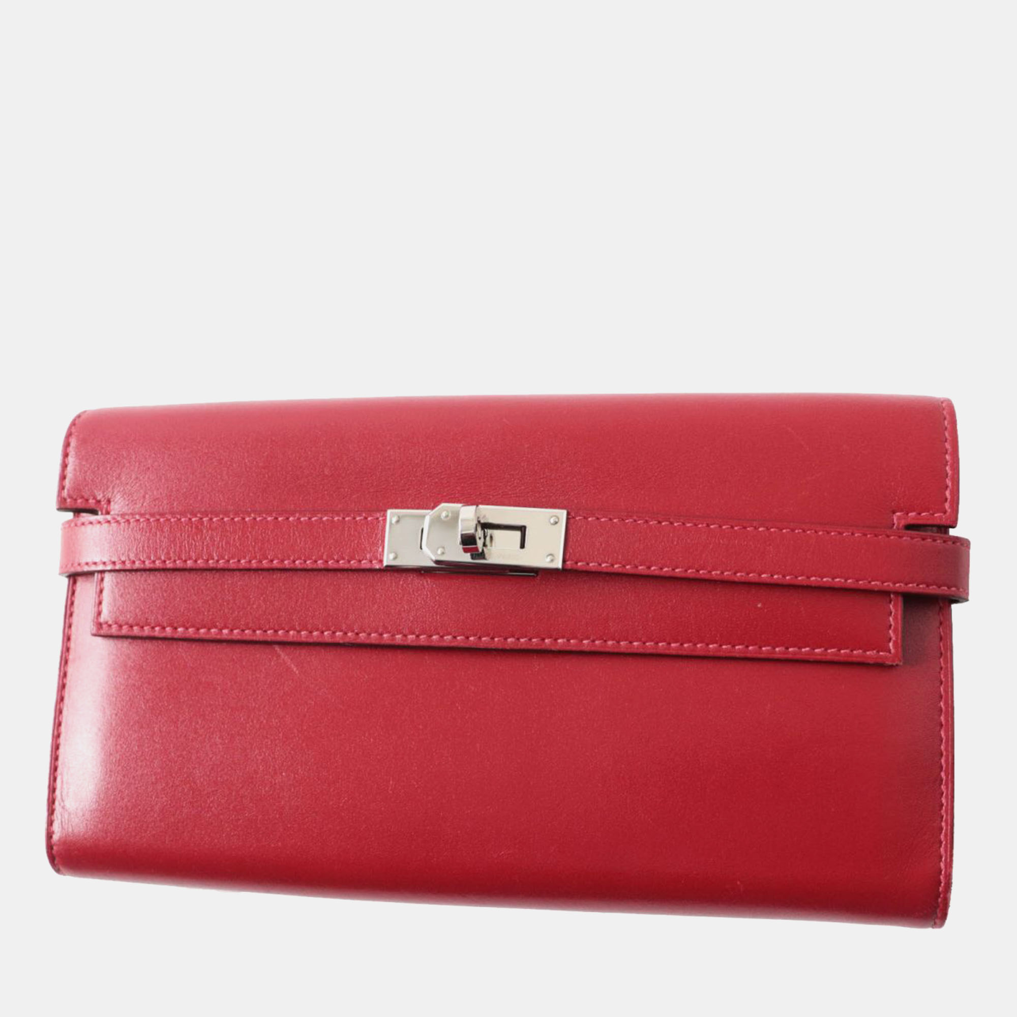 

Hermes Kelly Wallet Box Calf Rouge Grenat Red Leather