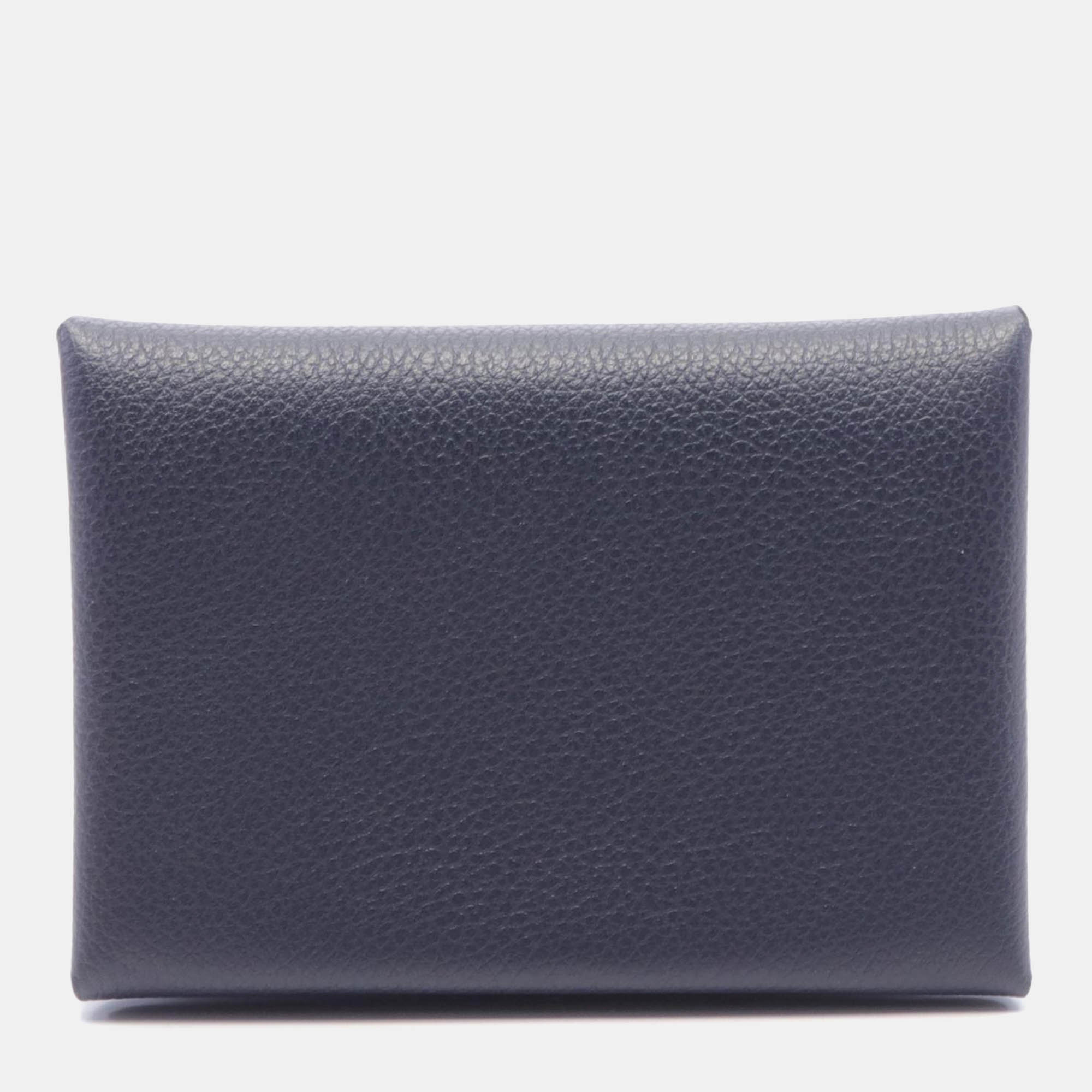 

Hermes Calvi Duo Coin Case Wallet Navy Blue Others