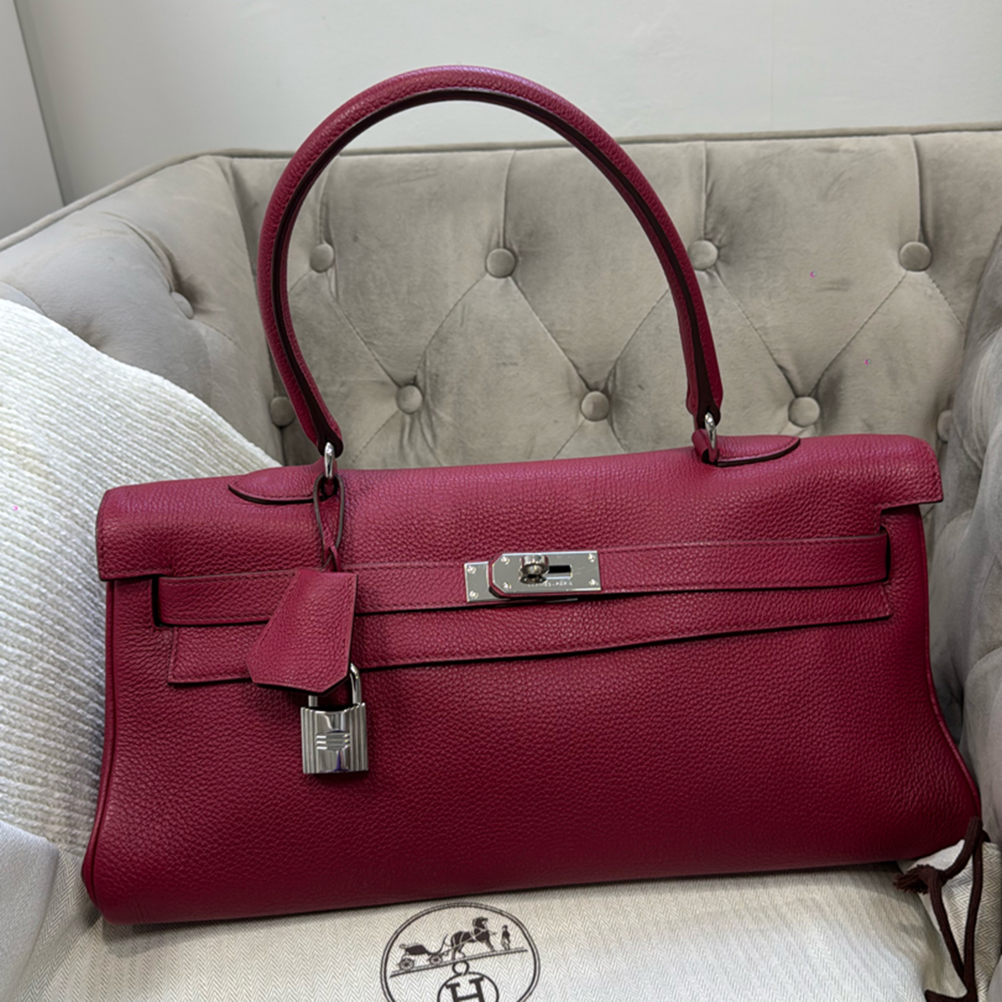 

Hermes Ruby Togo Kelly Shoulder Bag, Red