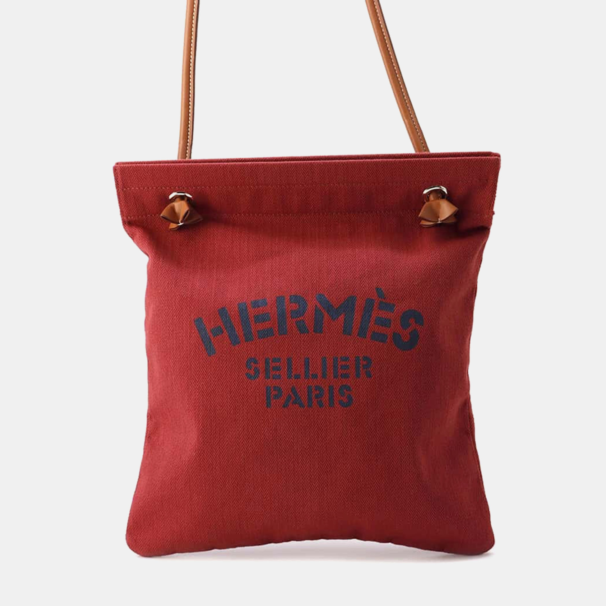 

Hermes Aline Rouge H/Gold Toile Chevrons Vaux Barenia Leather Size Mm bag, Red