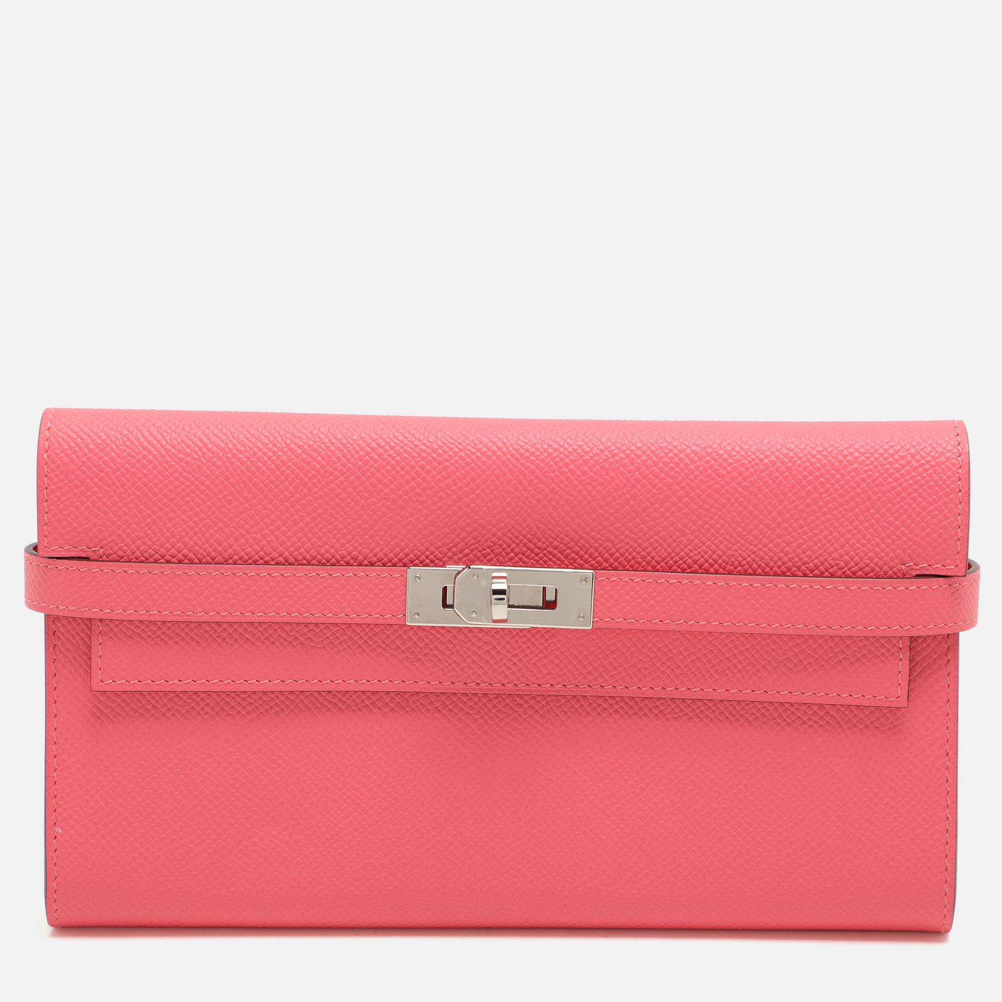 

Hermes Rose Lipstick Epsom Leather Kelly Classic Wallet, Pink