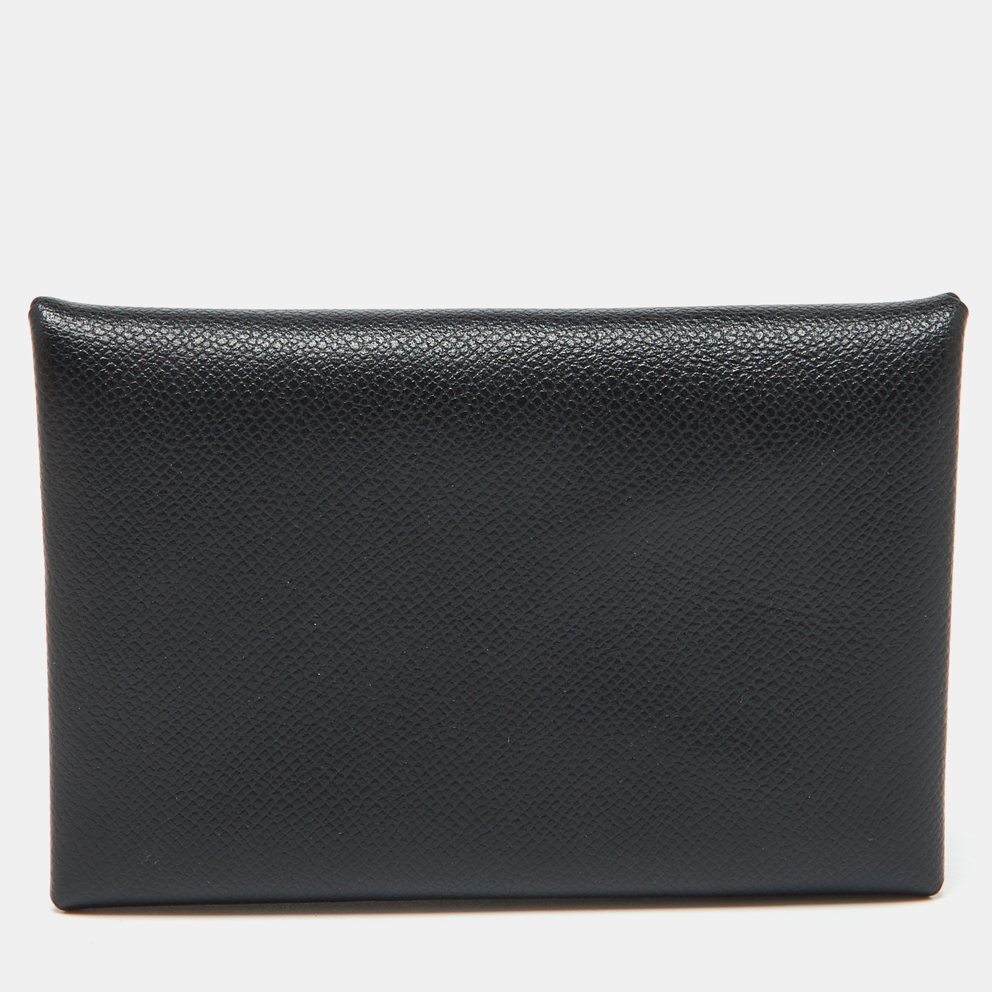 

Hermes Black Madame Leather Calvi Card Holder