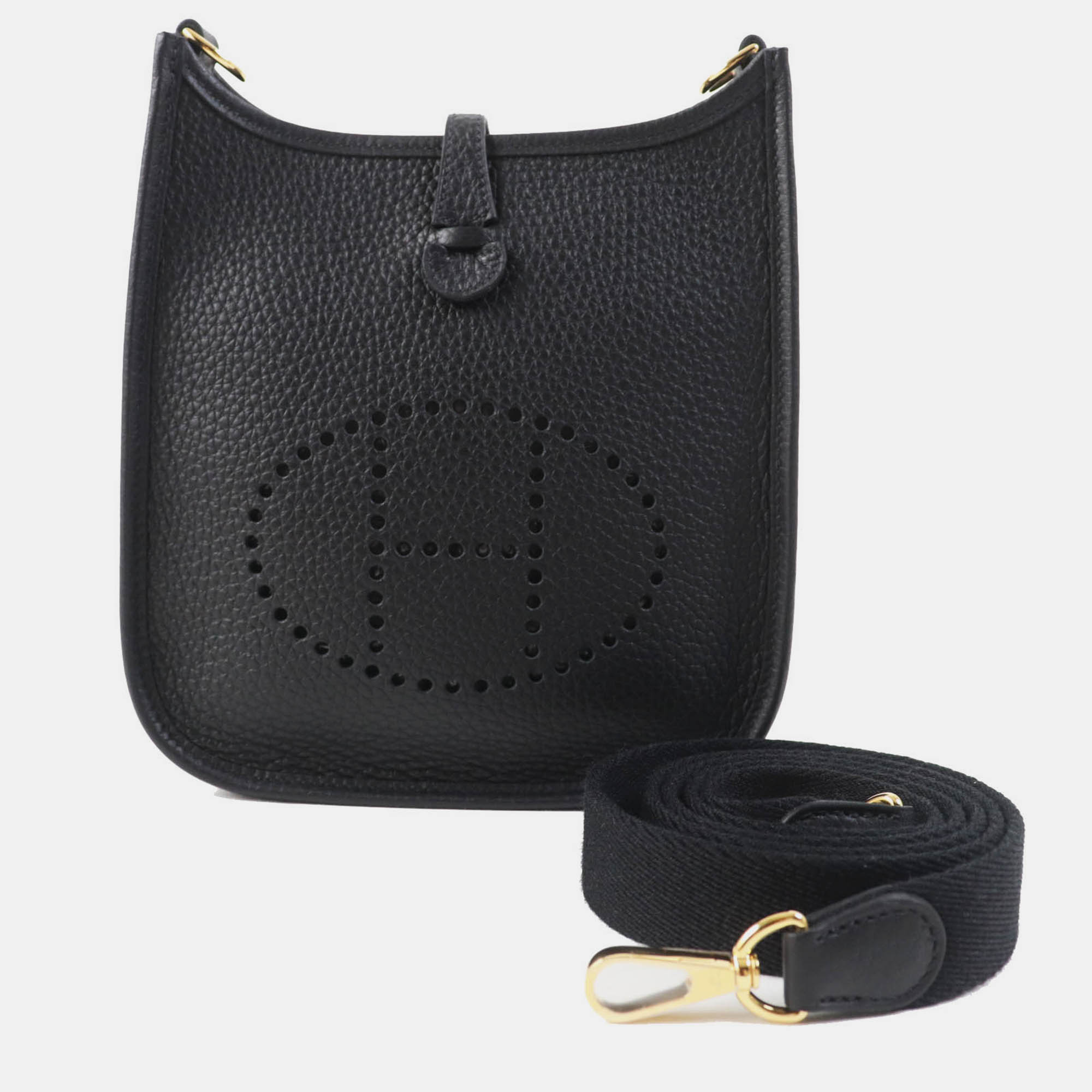 

Hermes Black Leather Evelyn Tpm Shoulder Bag