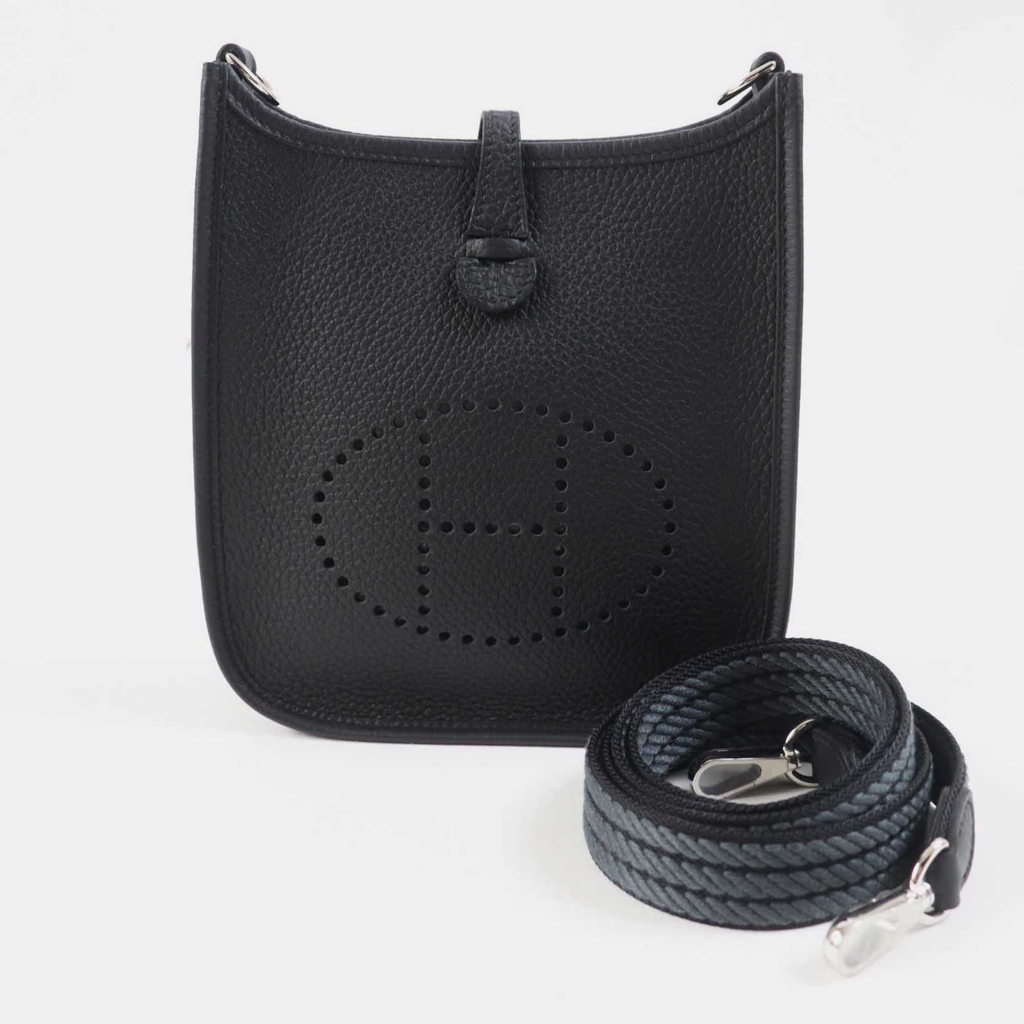 

Hermes Black Leather Evelyn Tpm Shoulder Bag