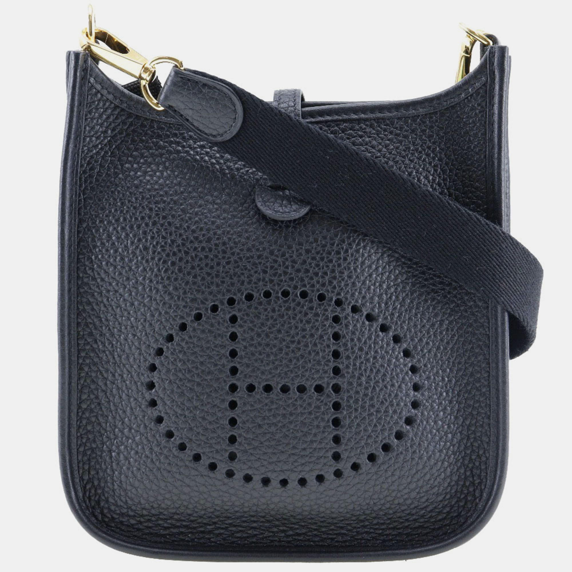 

Hermes Black/Gold Leather Evelyne Tpm Shoulder Bag