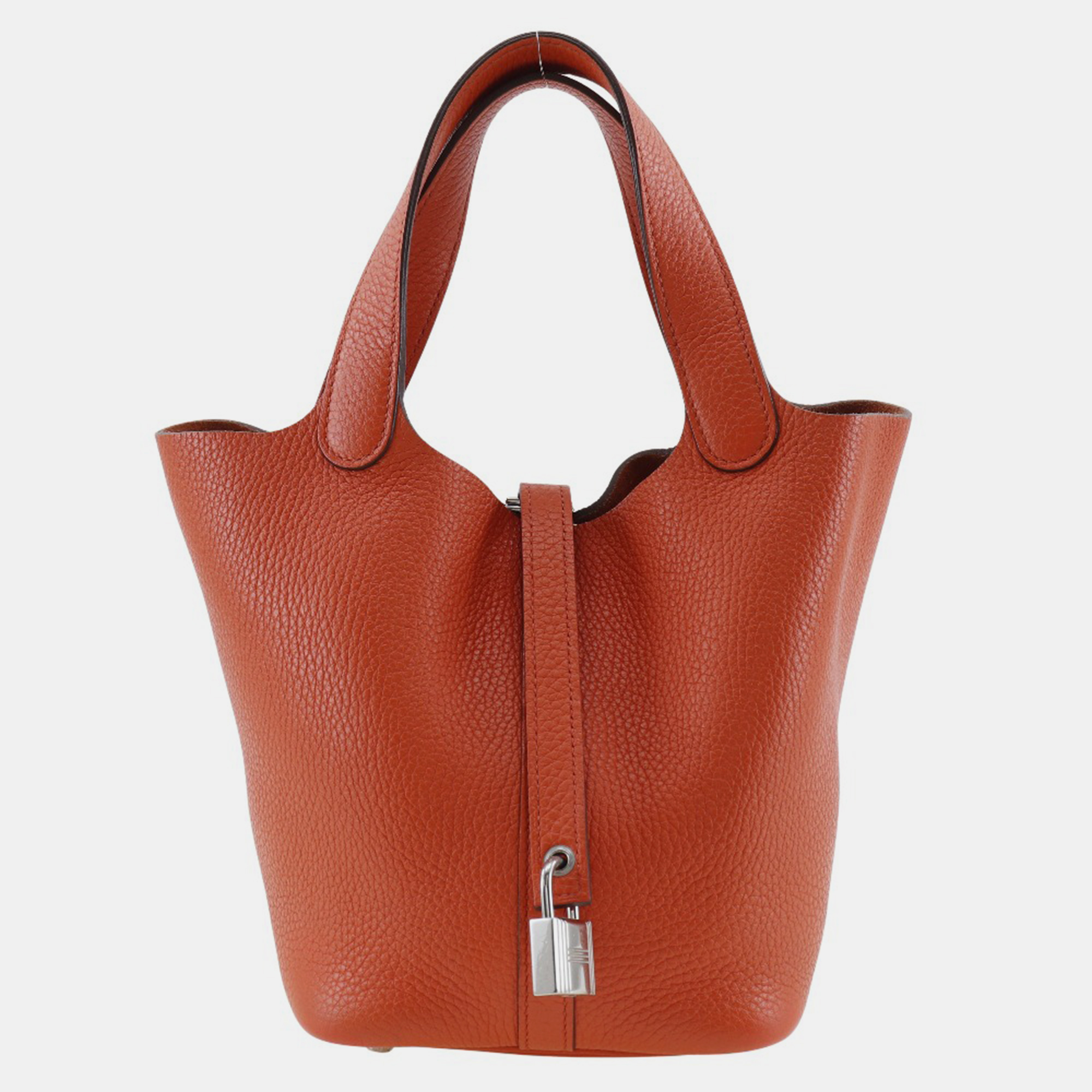 

Hermes Orange Leather Picotin Lock Pm Handbag