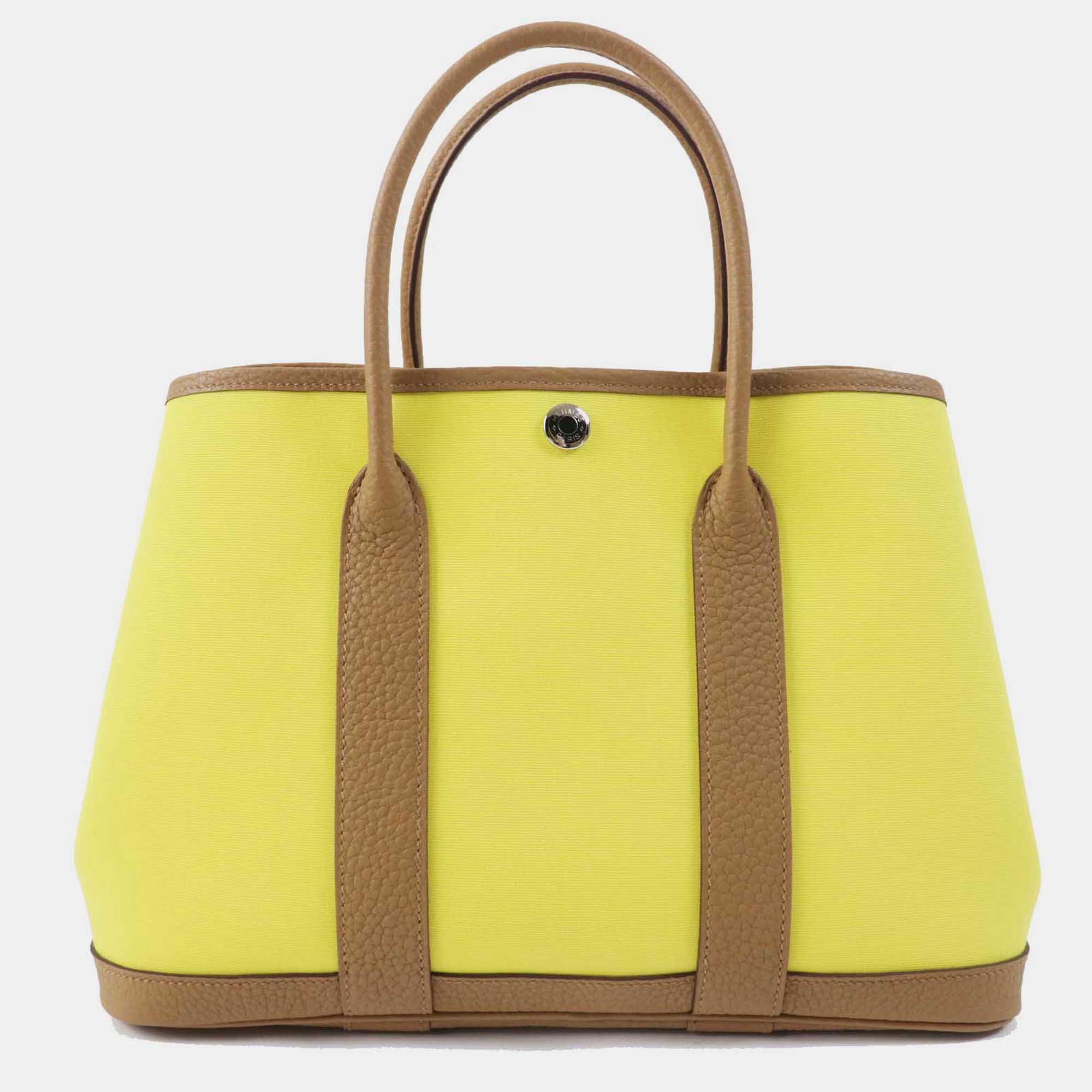 

Hermes Lime Biscuit Green Garden Party Tpm 30 Handbag