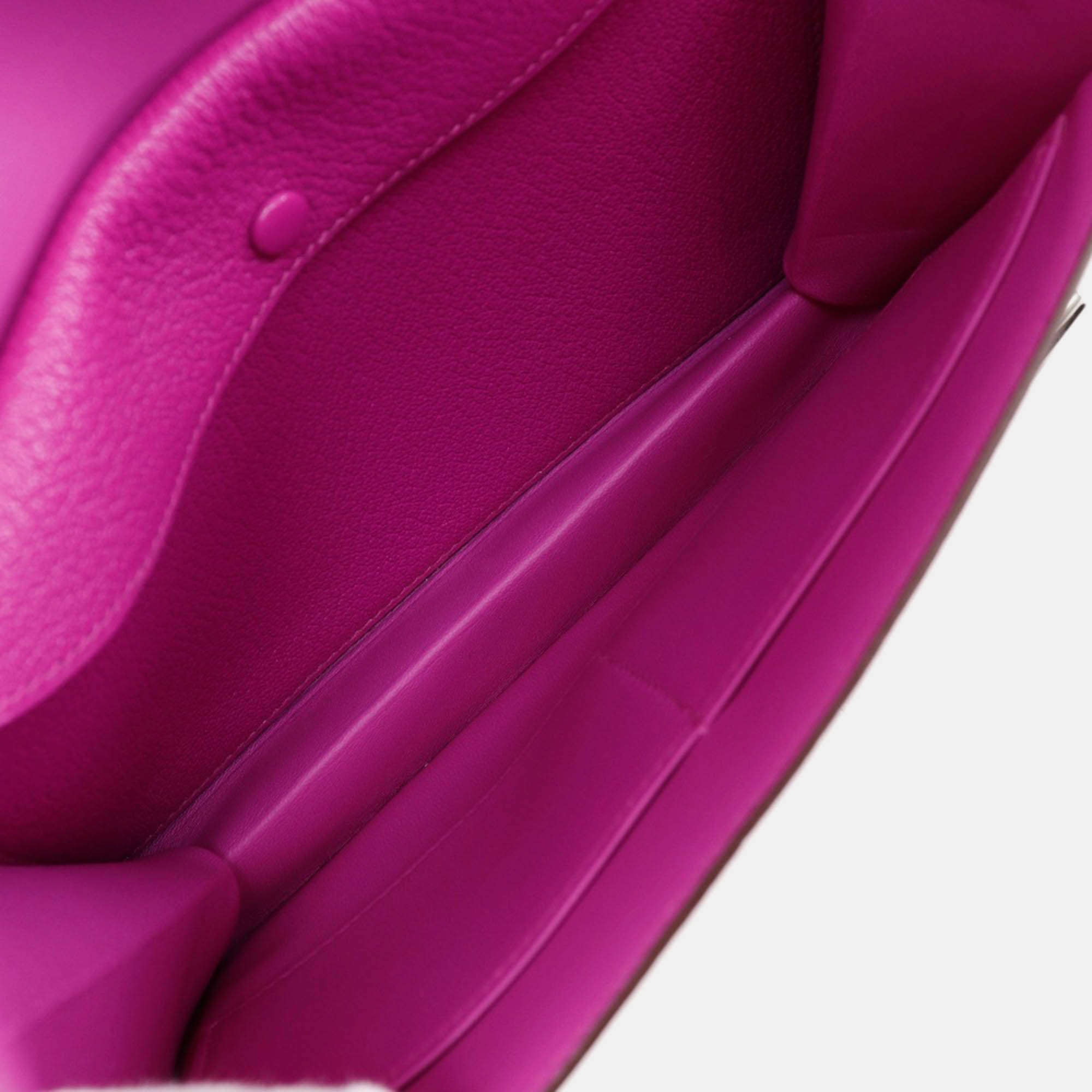 Hermes Pink Leather Chevre Velours Clutch Bag 