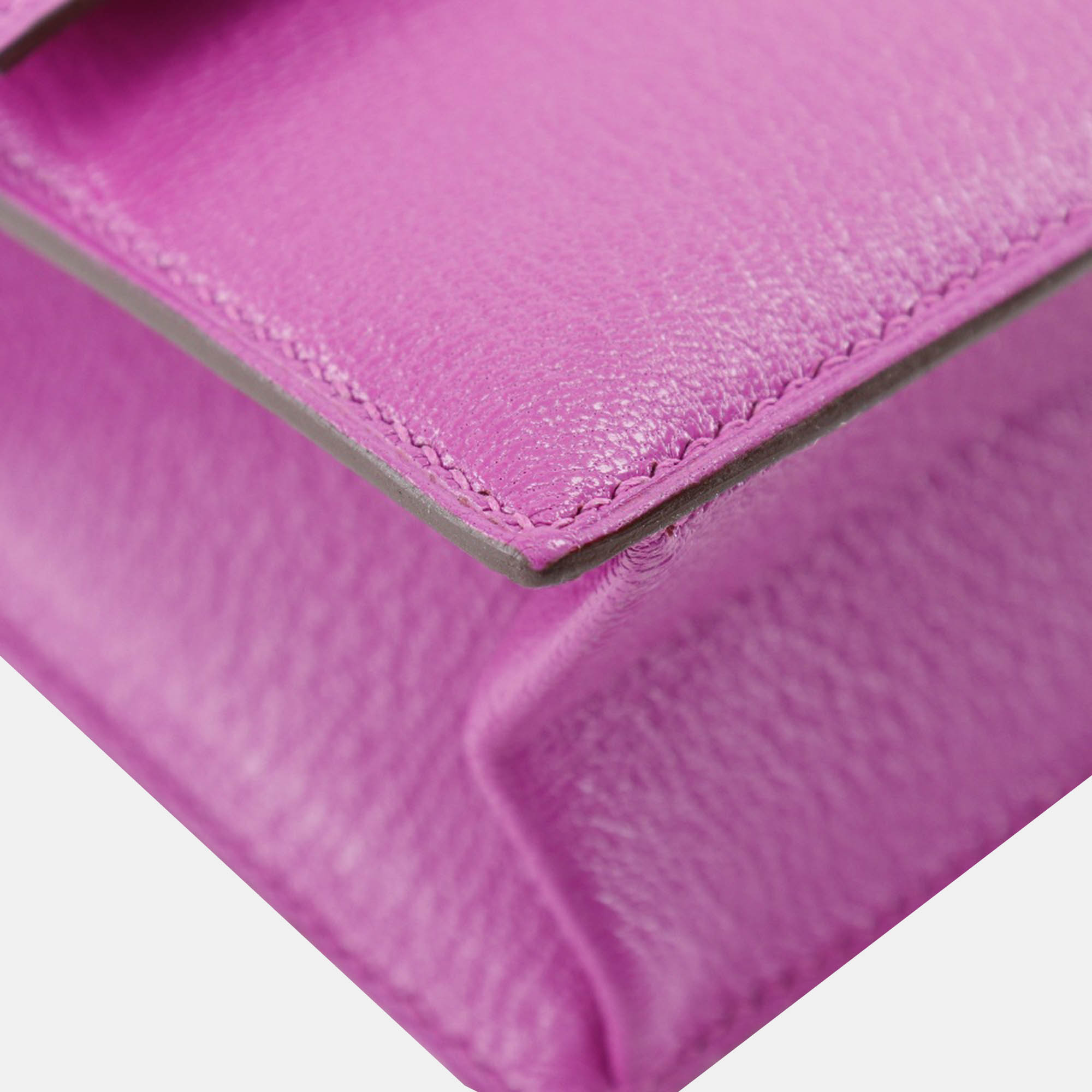 Hermes Pink Leather Chevre Velours Clutch Bag 