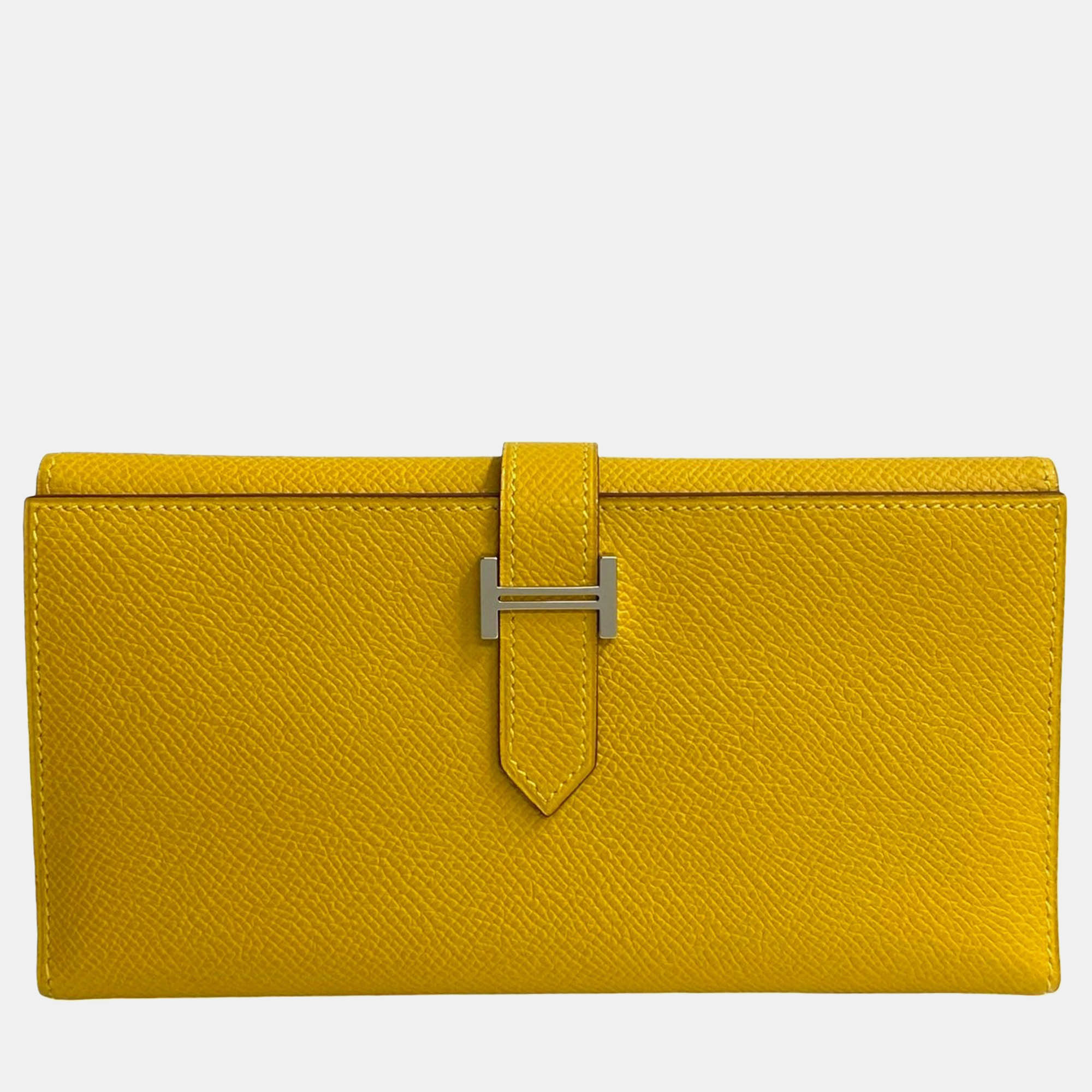 

Hermes Yellow Leather Epsom Leather Bearn Wallet