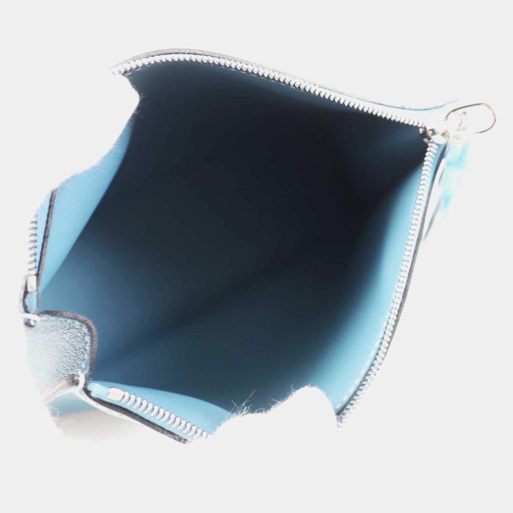 Hermes Blue Evercolor Chaine D`Ancre Cosmetics Pouch 