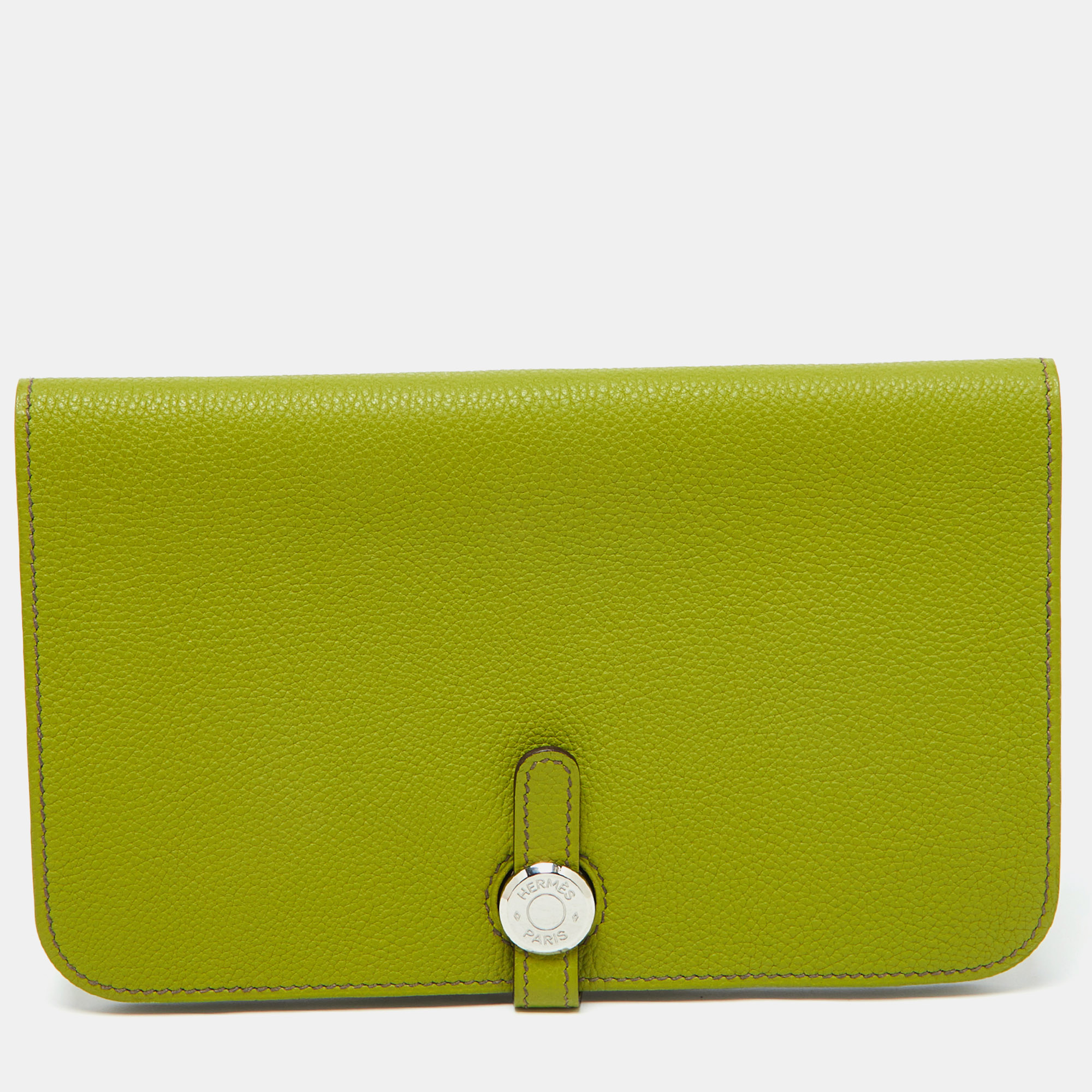 

Hermes Anis Green Taurillon Togo Leather Dogon Duo Wallet