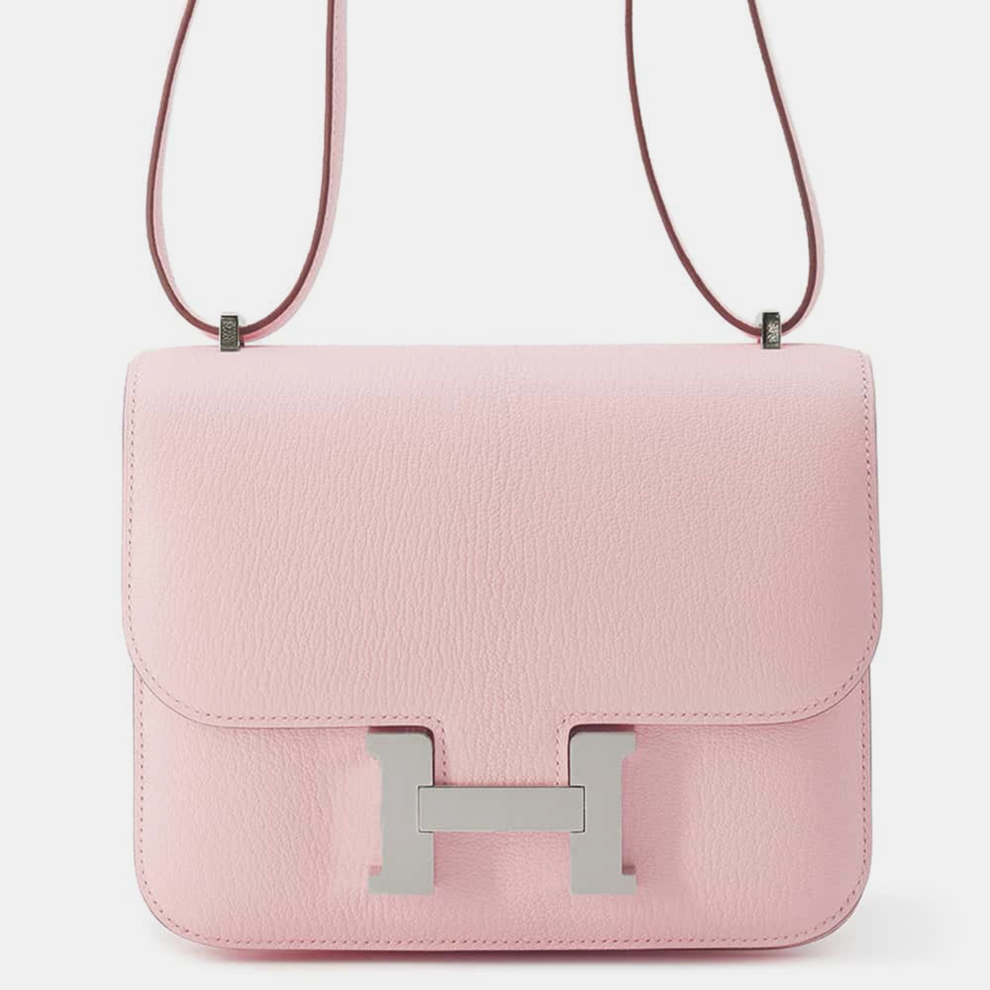 

Hermes Rose Sakura Chevre Myzore Goatskin Constance Miroir Bag Size Mini, Pink