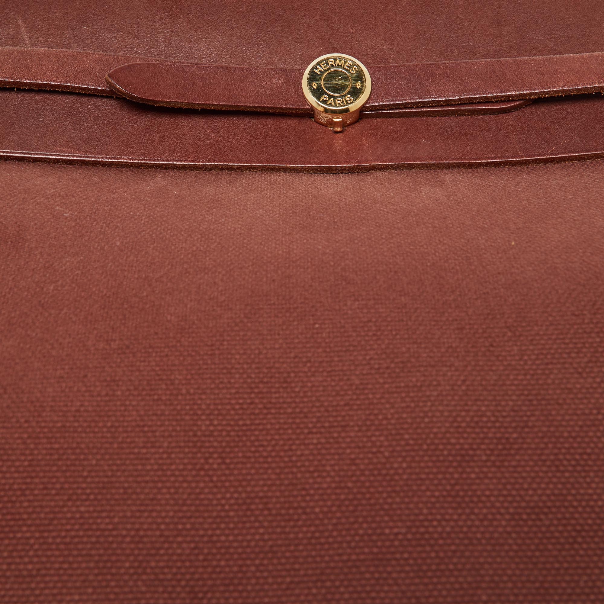 Hermes Rouge H Toile and Leather Herbag Zip 39 Bag 
