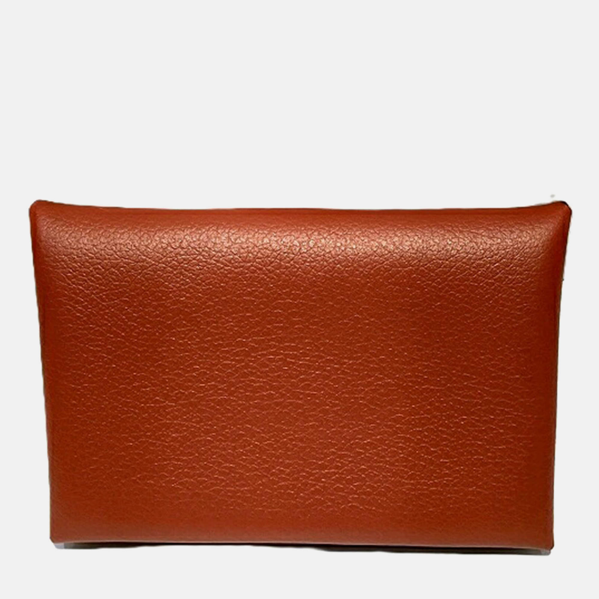 

Hermes Brown Leather Calvi Leather Card Holder