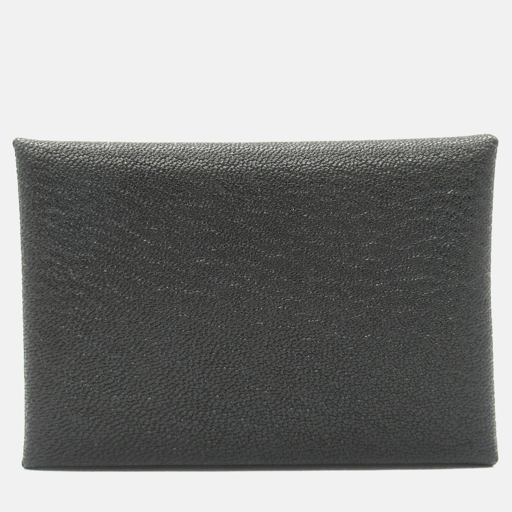 

Hermes Black Leather Chevre Leather Calvi Duo Card Case