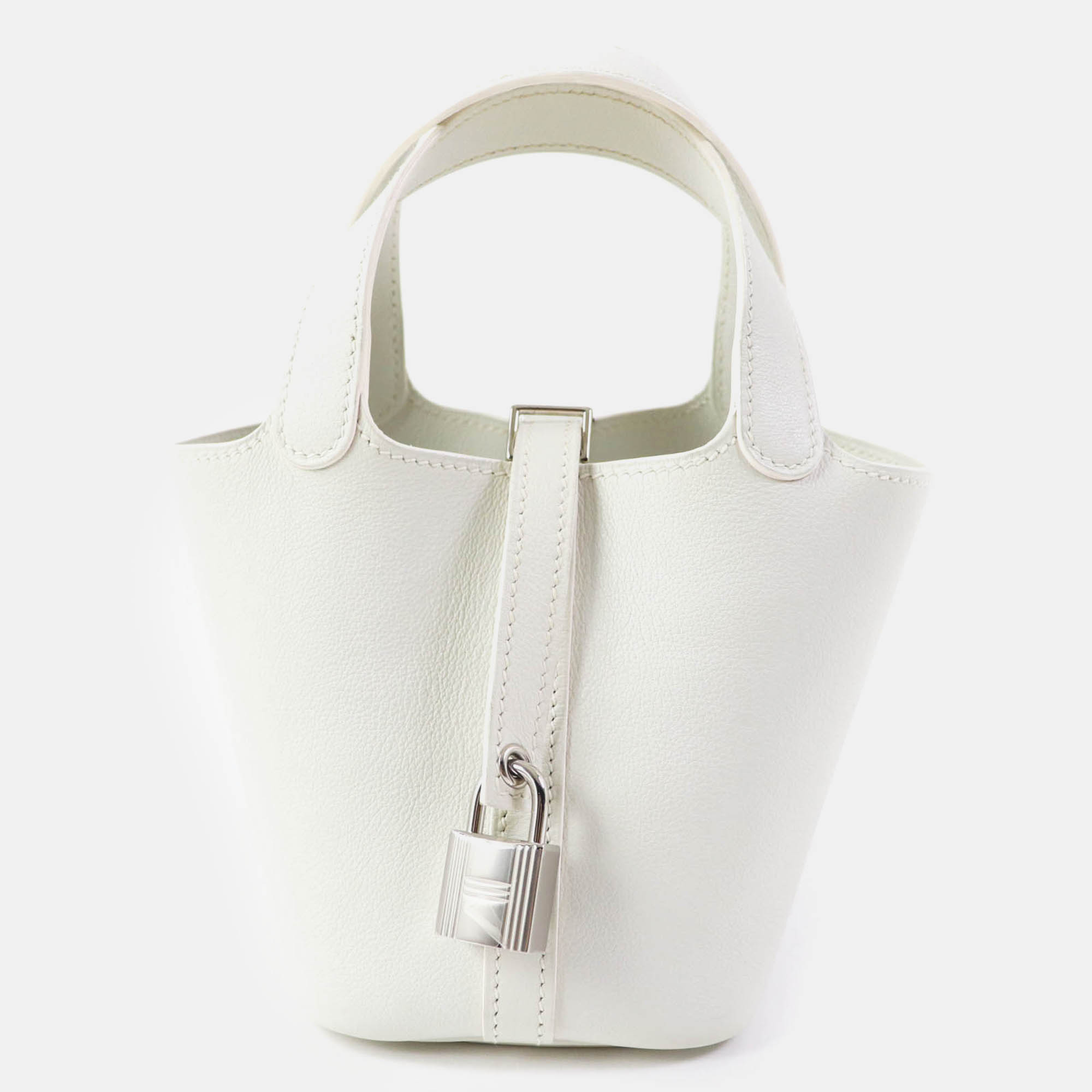 

Hermes White Picotan Lock Micro Evercolor Handbag