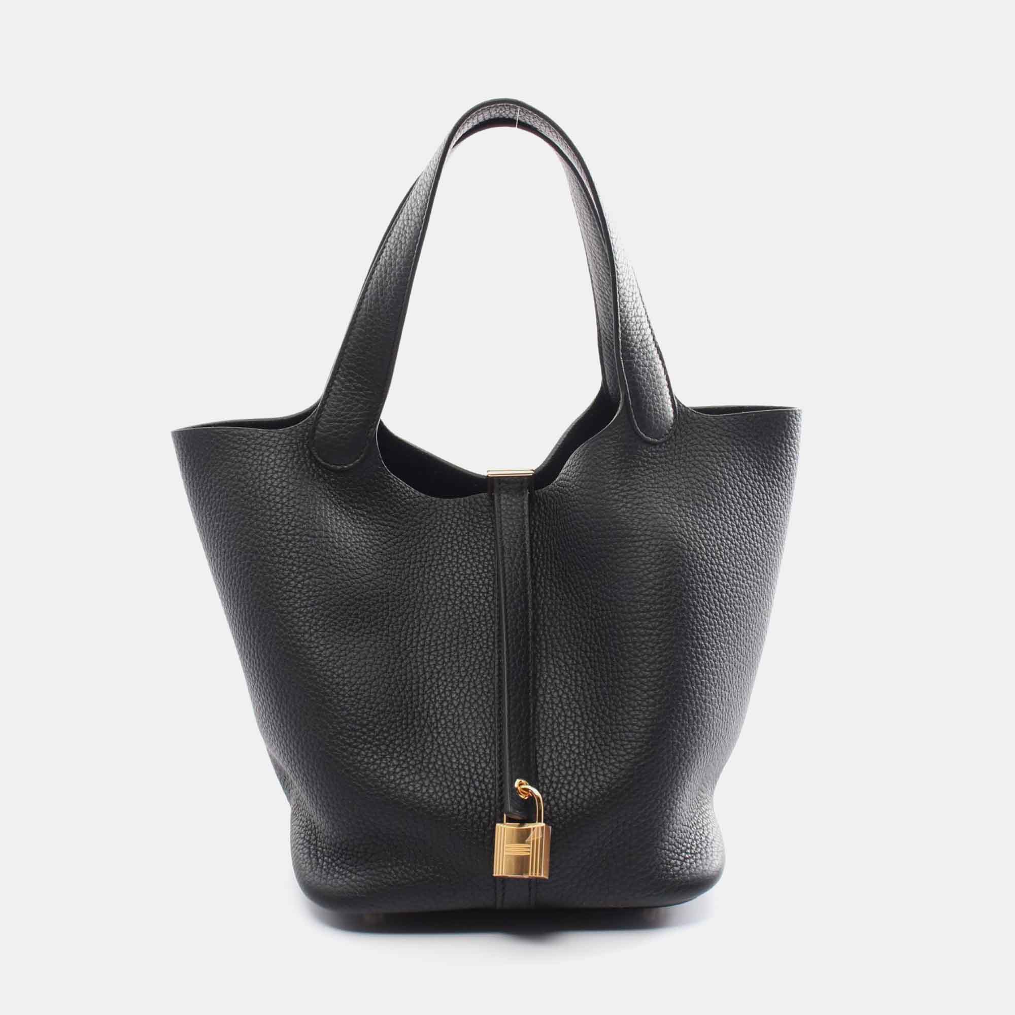 

Hermes Black Leather Picotin Lock Mm Handbag