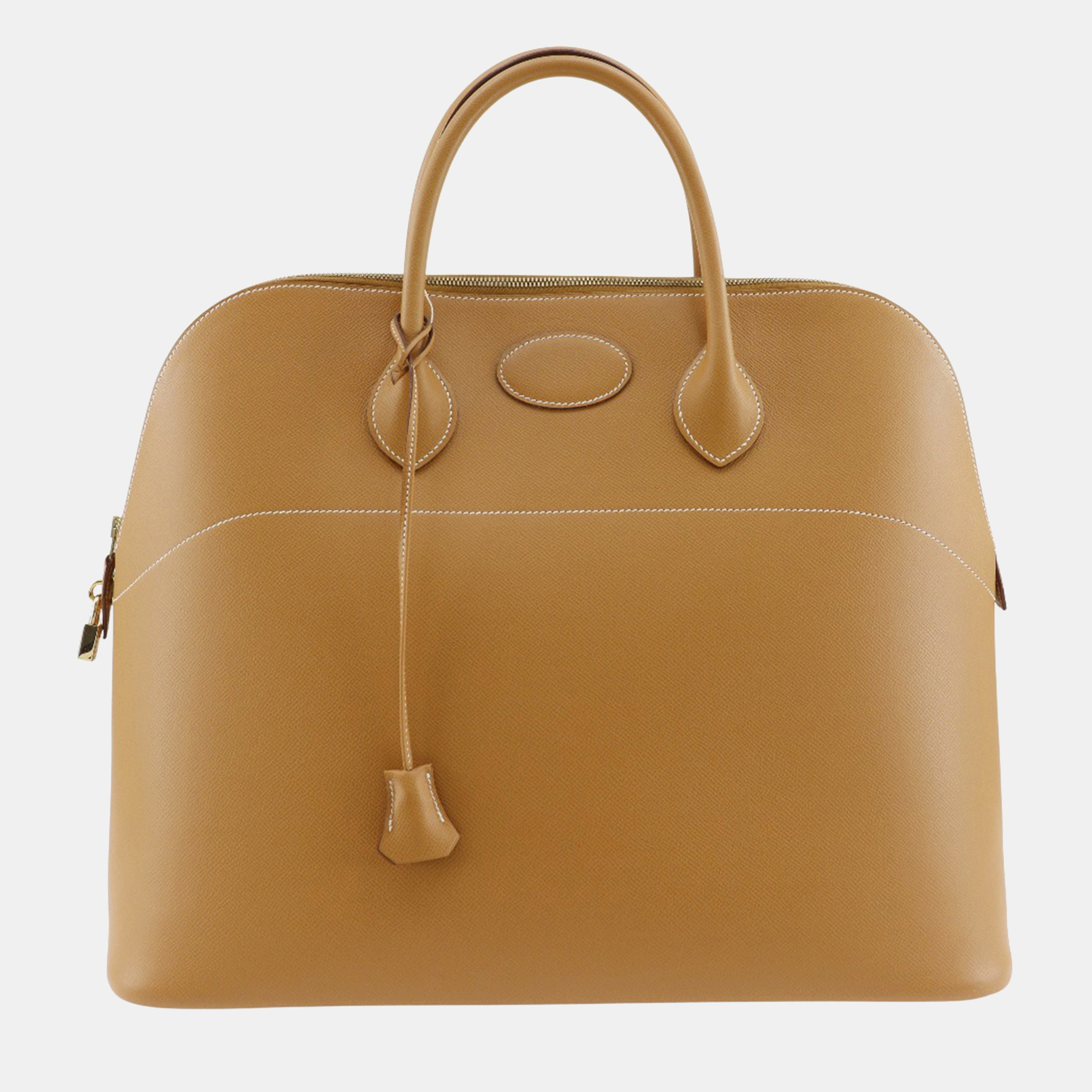 

Hermes Camel Brown Leather Bolide 45 Boston Bag