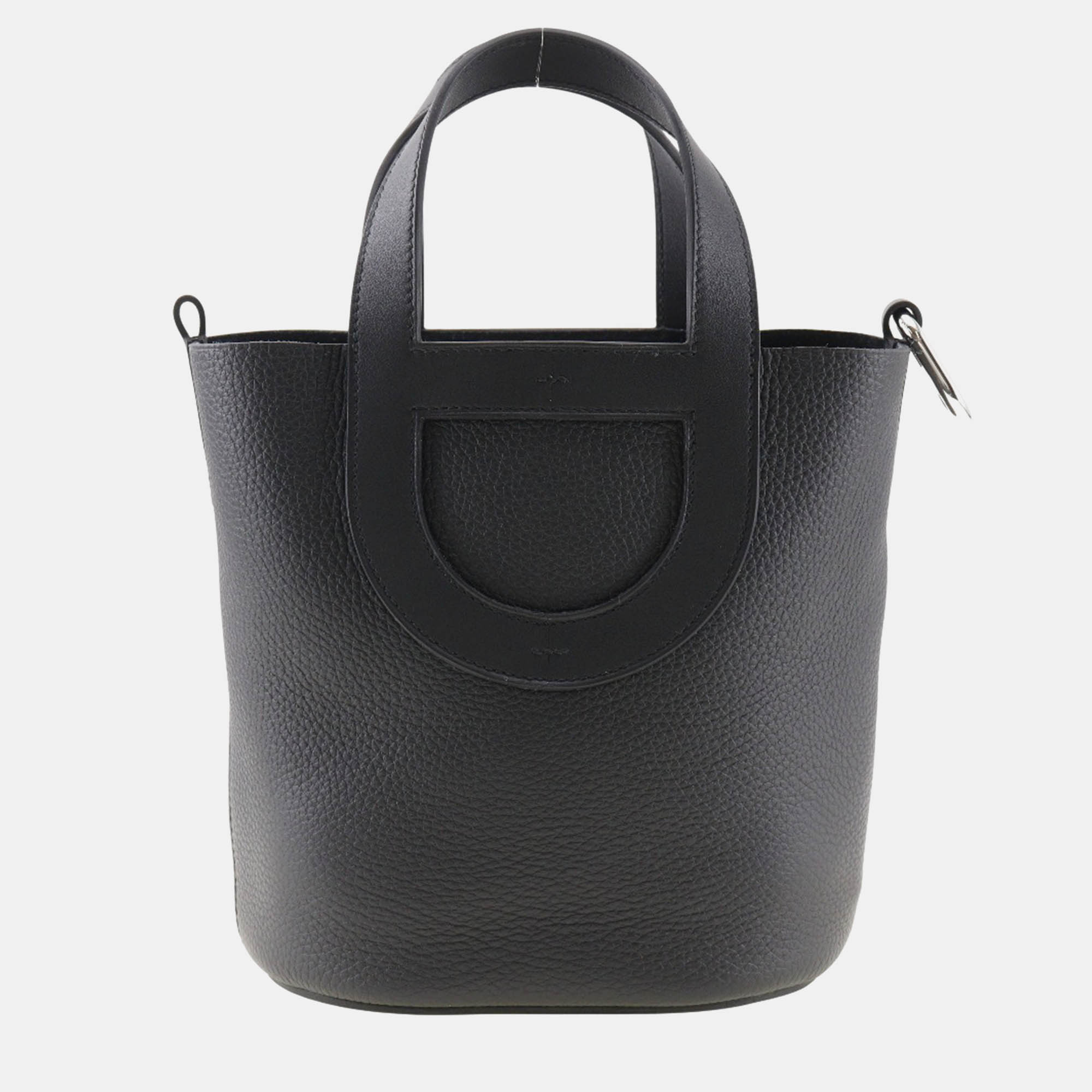 

Hermes Black Leather In The Loop 18 Handbag