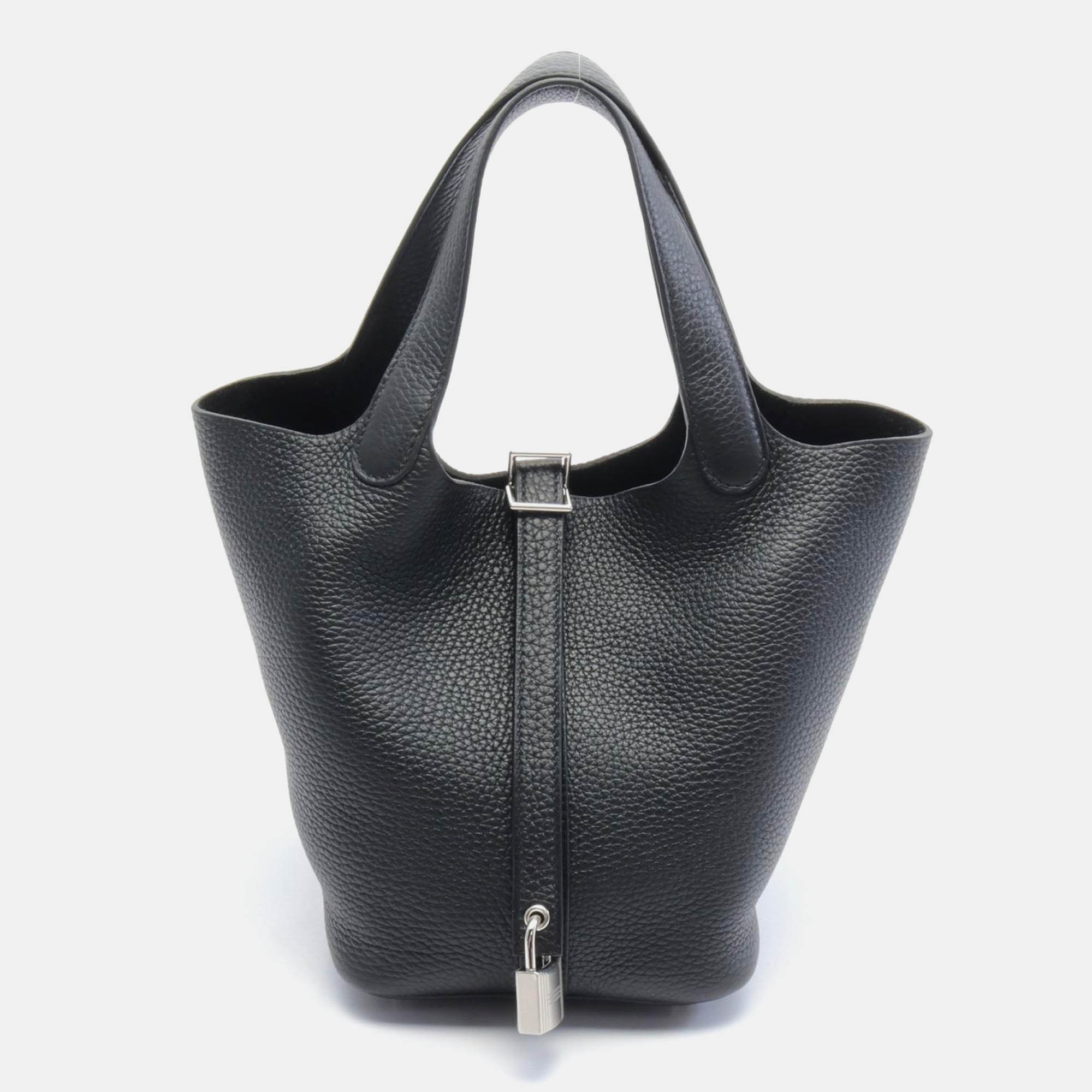 

Hermes Black Leather Picotin Lock Pm Handbag