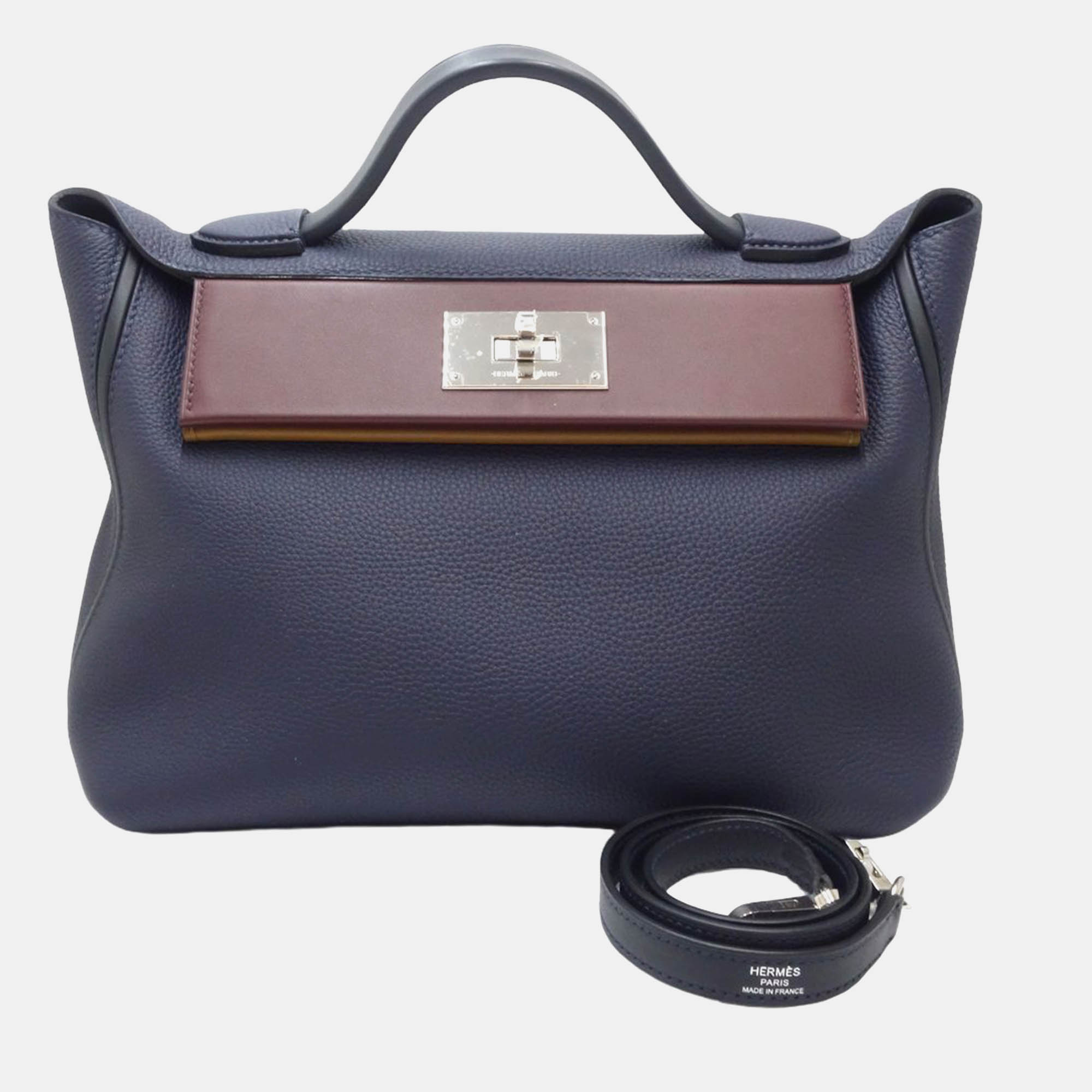 

Hermes Blue Nuit Leather Togo 24/24 Bag