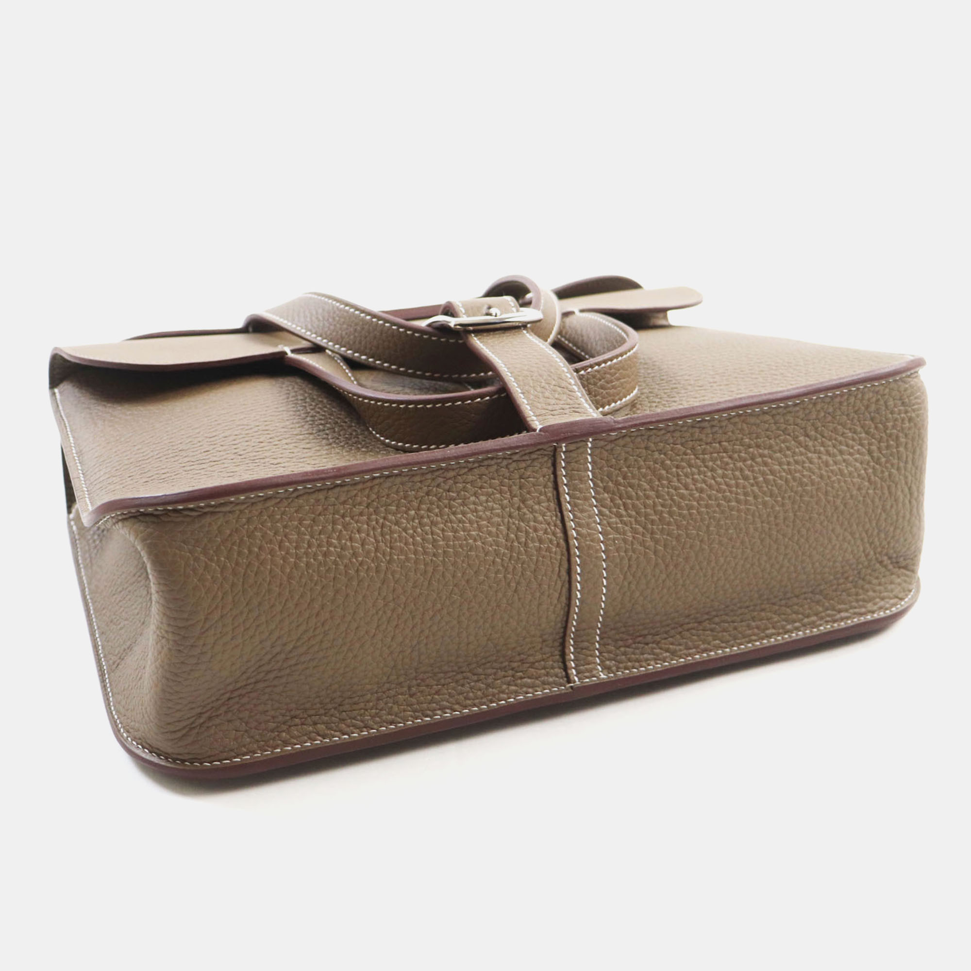 Hermes Silver Grey Leather Arzan 31 Shoulder Bag 