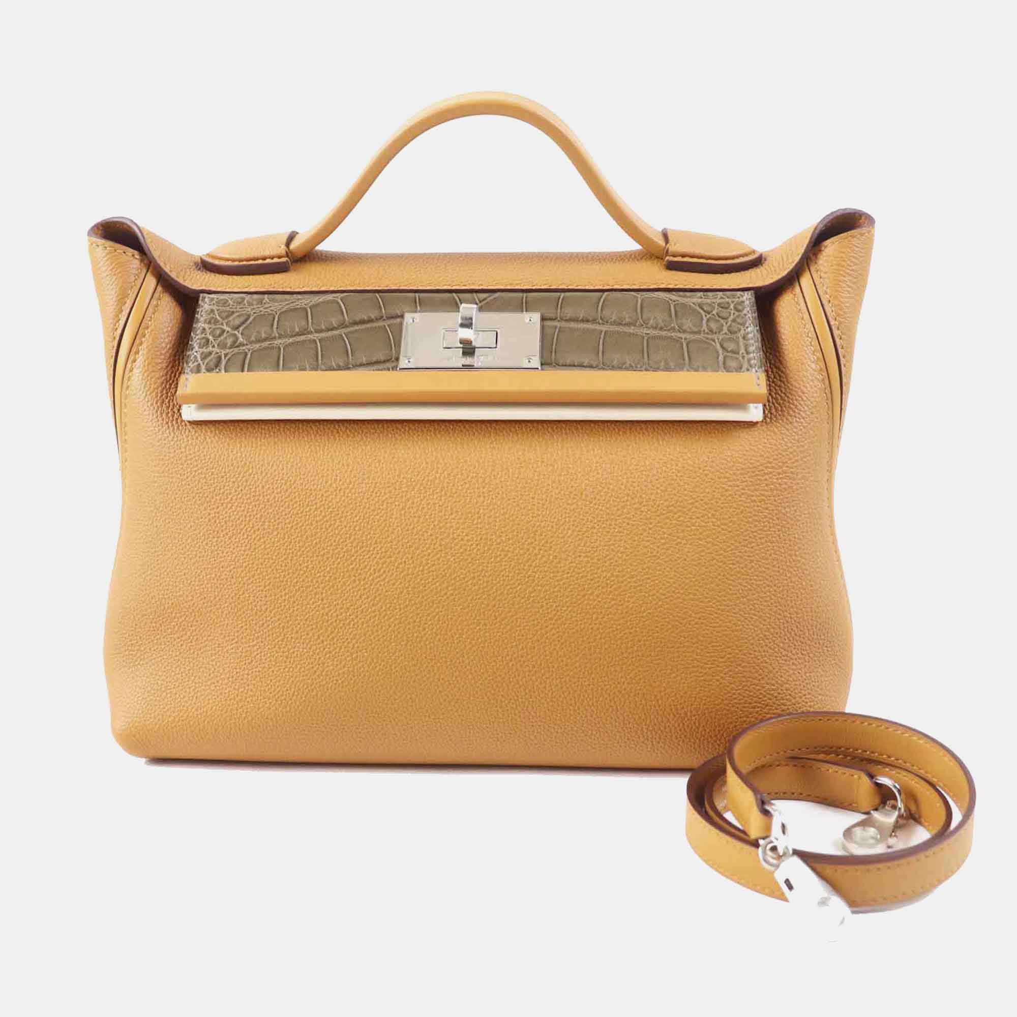 

Hermes Grey Leather Sac Van Quatre 24/24 29 Touch Bag