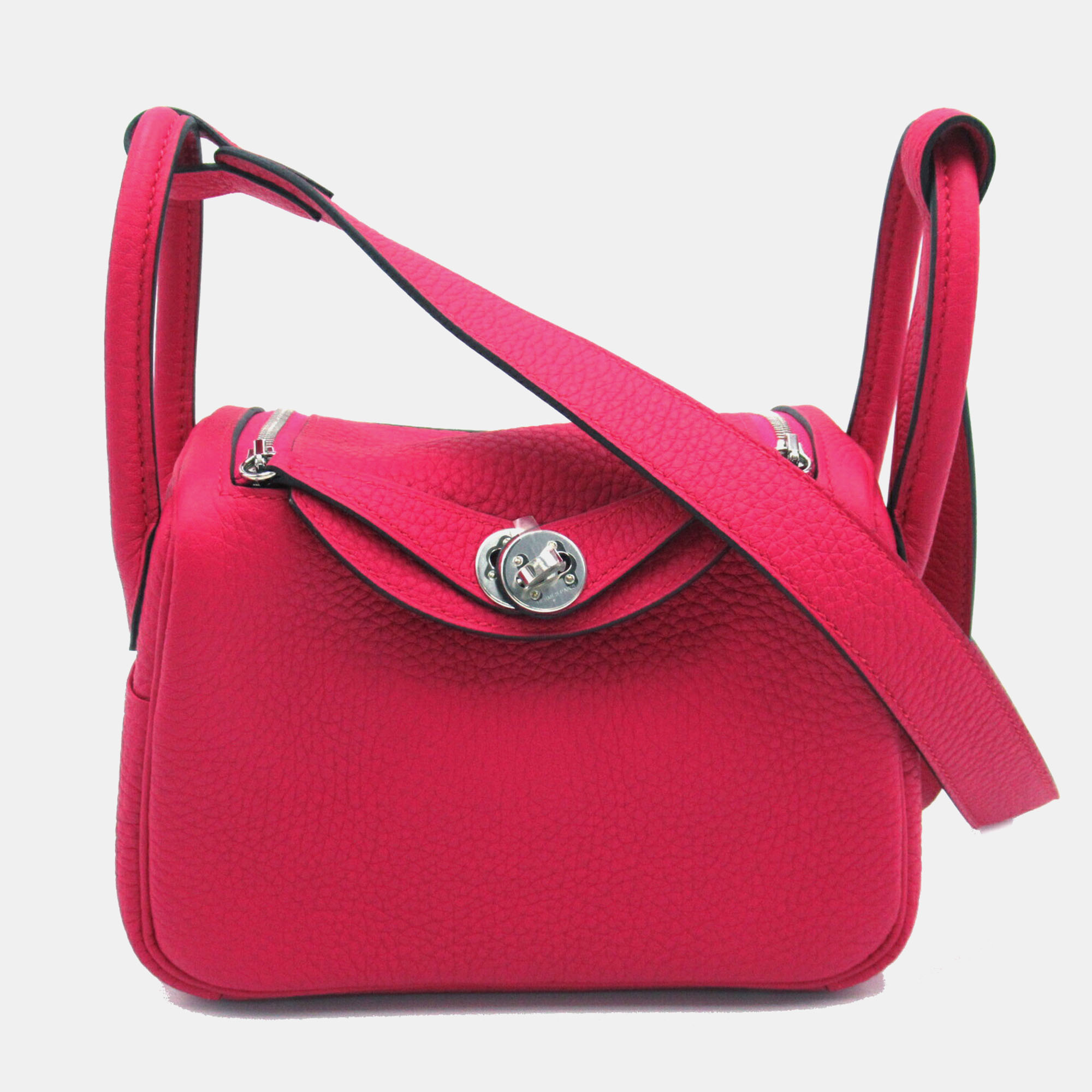 

Hermes Red Leather Lindy Mini Shoulder Bag