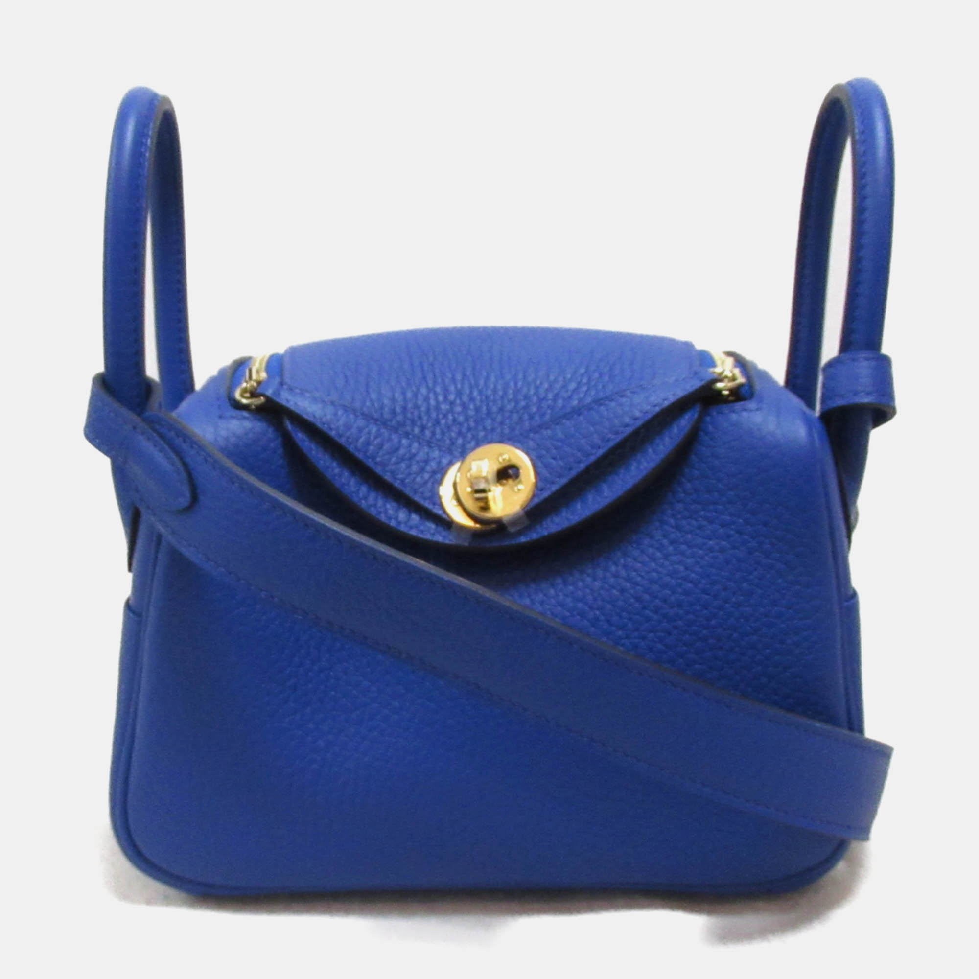

Hermes Blue Leather Lindy Mini Shoulder Bag