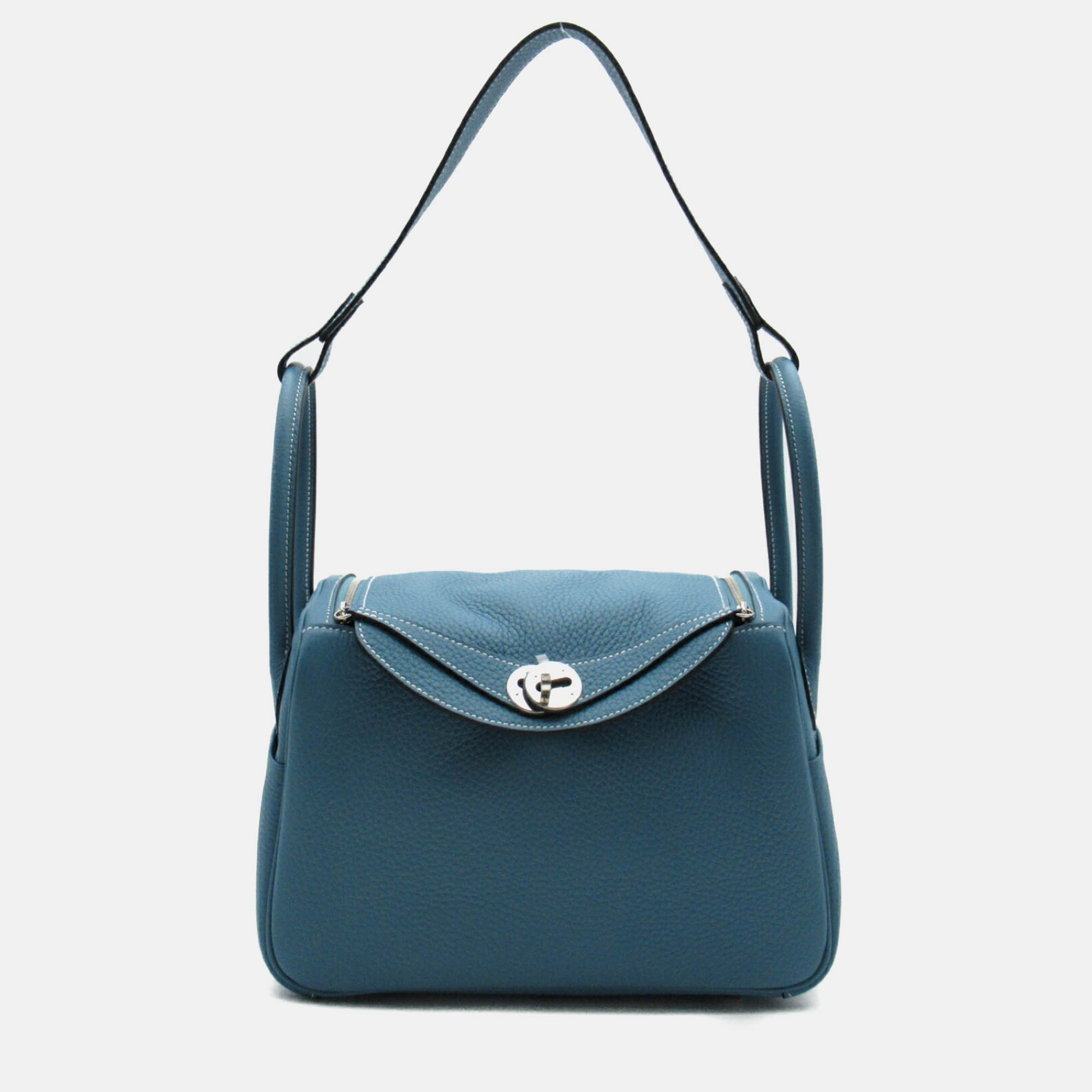 

Hermes Blue Leather Lindy 26 Leather Shoulder Bag