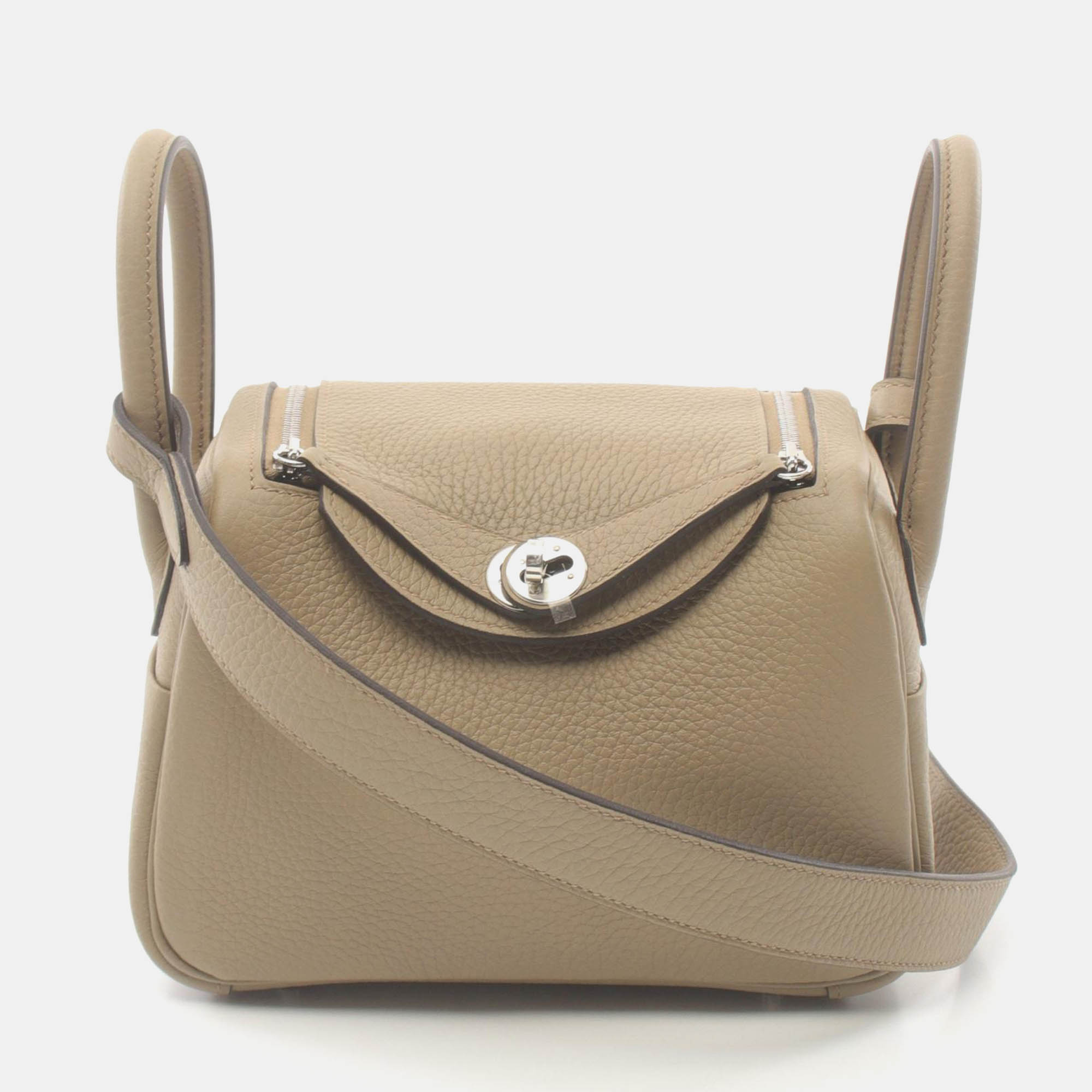 

Hermes Beige Leather Lindy Mini Shoulder Bag