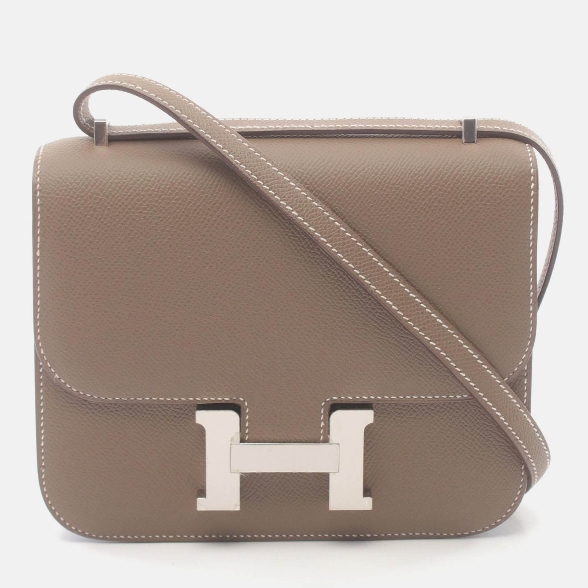 

Hermes Brown Leather Constance 3 Mini Shoulder Bag