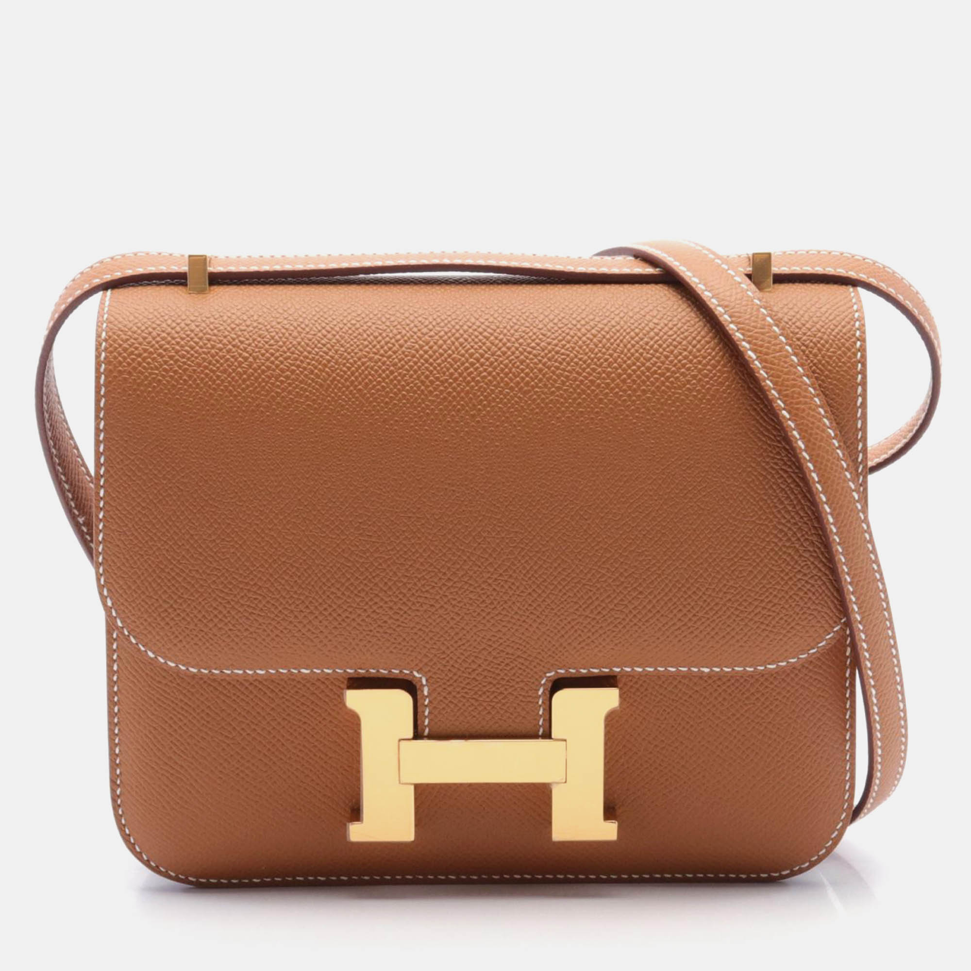 

Hermes Brown Leather Constance 3 Mini Shoulder Bag