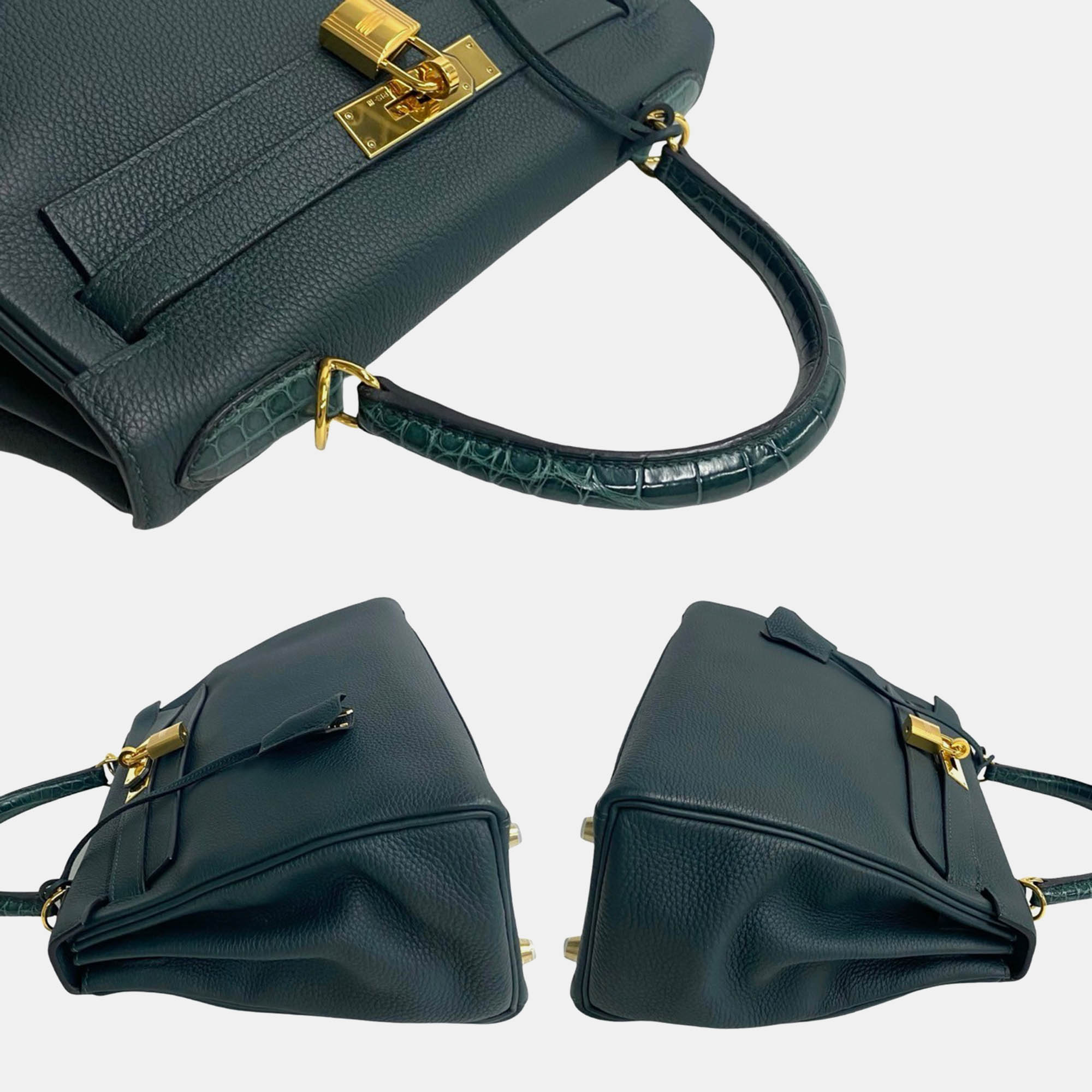 Hermes Green Kelly 28 Leather Shoulder Bag 3